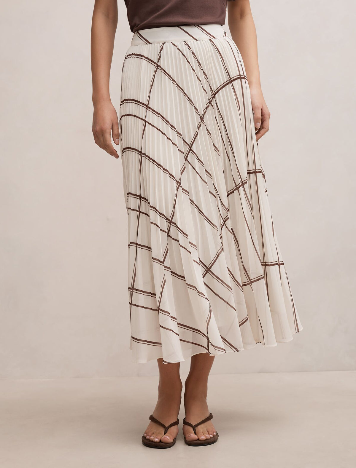 Aurora Pleated Skirt Oliver Check Forever New