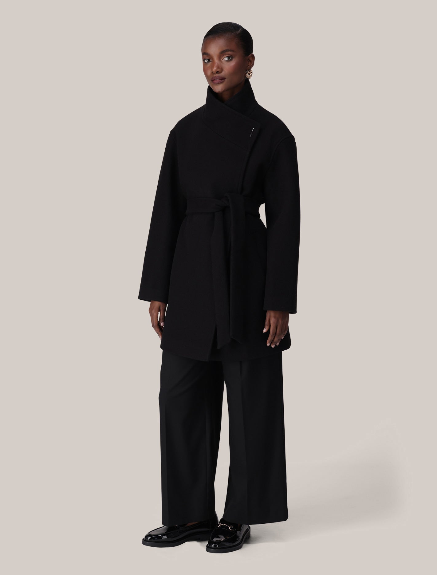 Lola Funnel Neck Wrap Coat Forever New