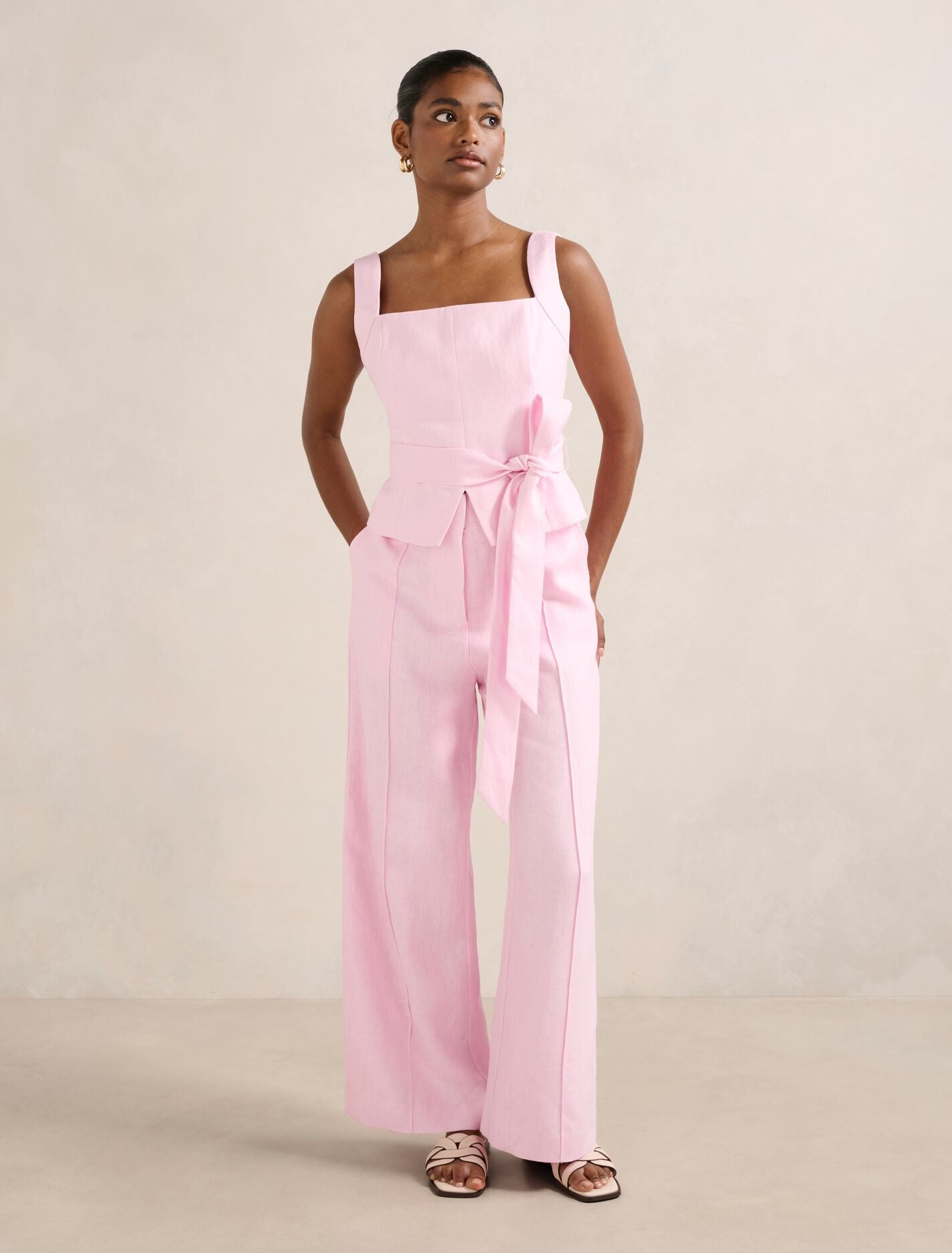 Posey Petite Linen Wide Leg Pants Forever New