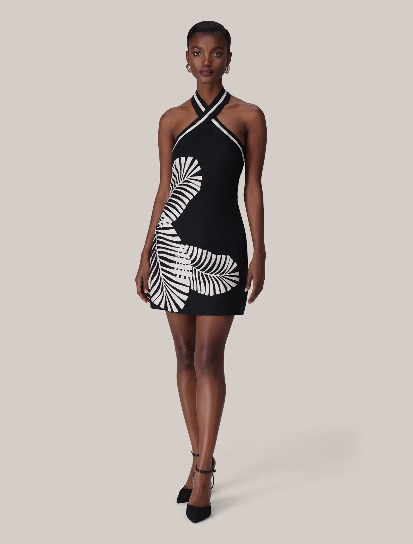 Adore Halter Neck Linen Mini Dress Forever New