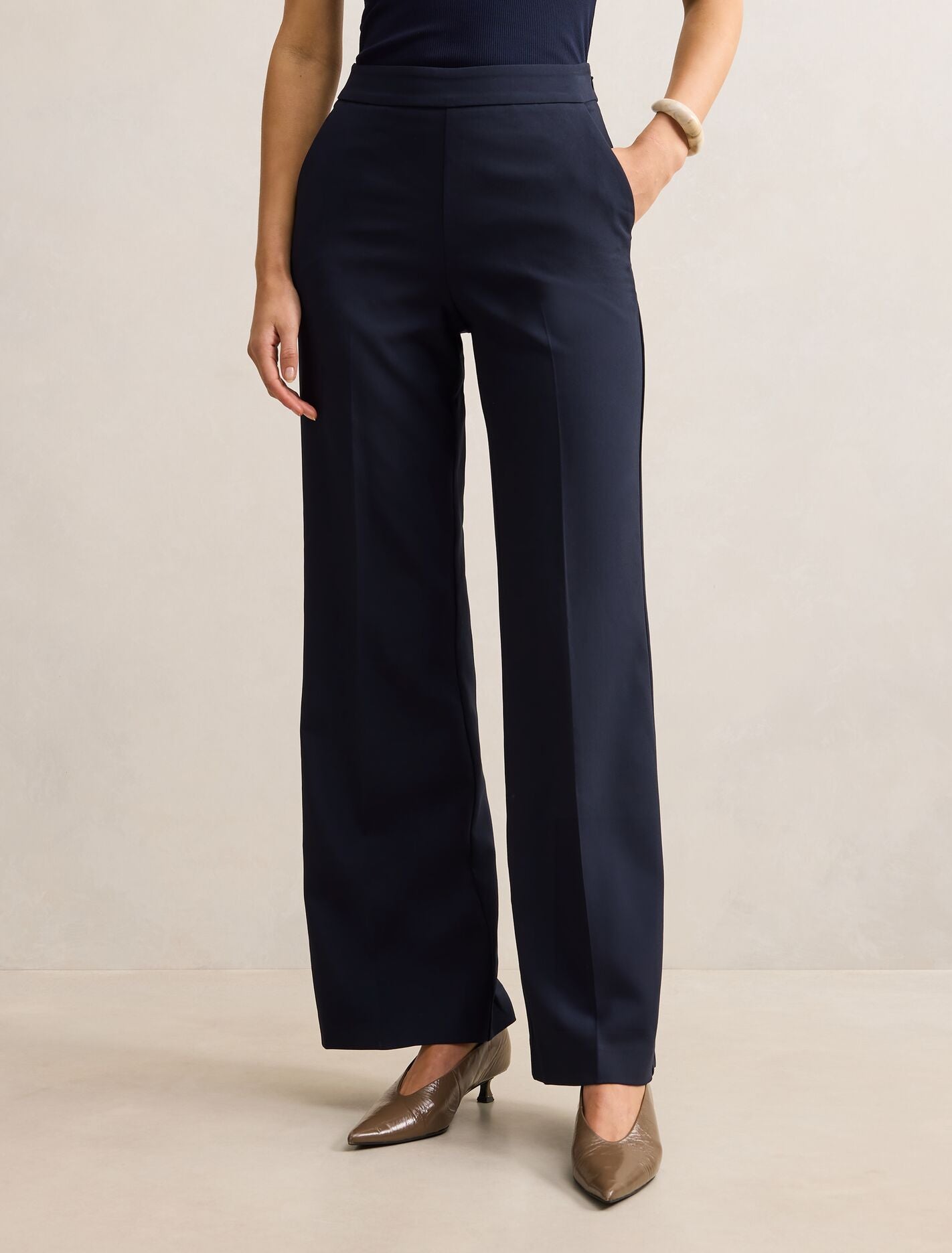 Marissa Wide Leg Pants Dark Navy Forever New