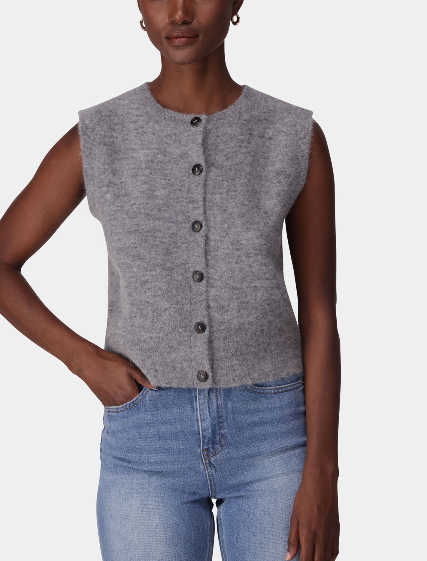 Meisha Button Through Knit Tank Top Forever New
