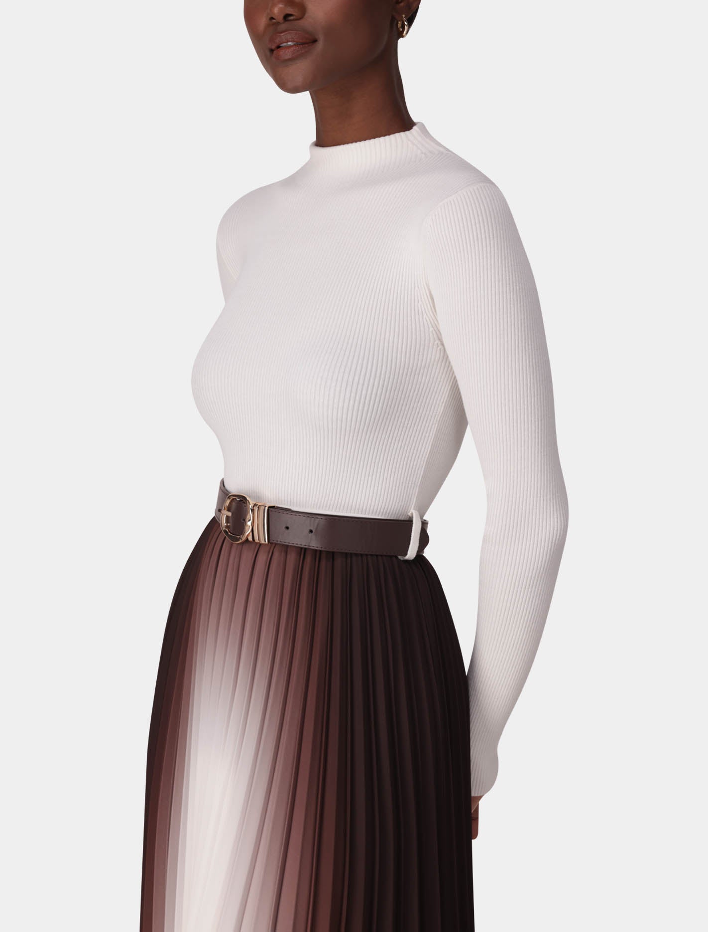 Riley Placement Ombre Pleat Midi Dress Forever New