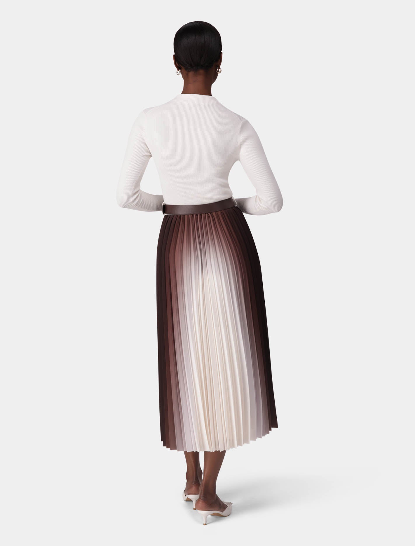 Riley Placement Ombre Pleat Midi Dress Forever New