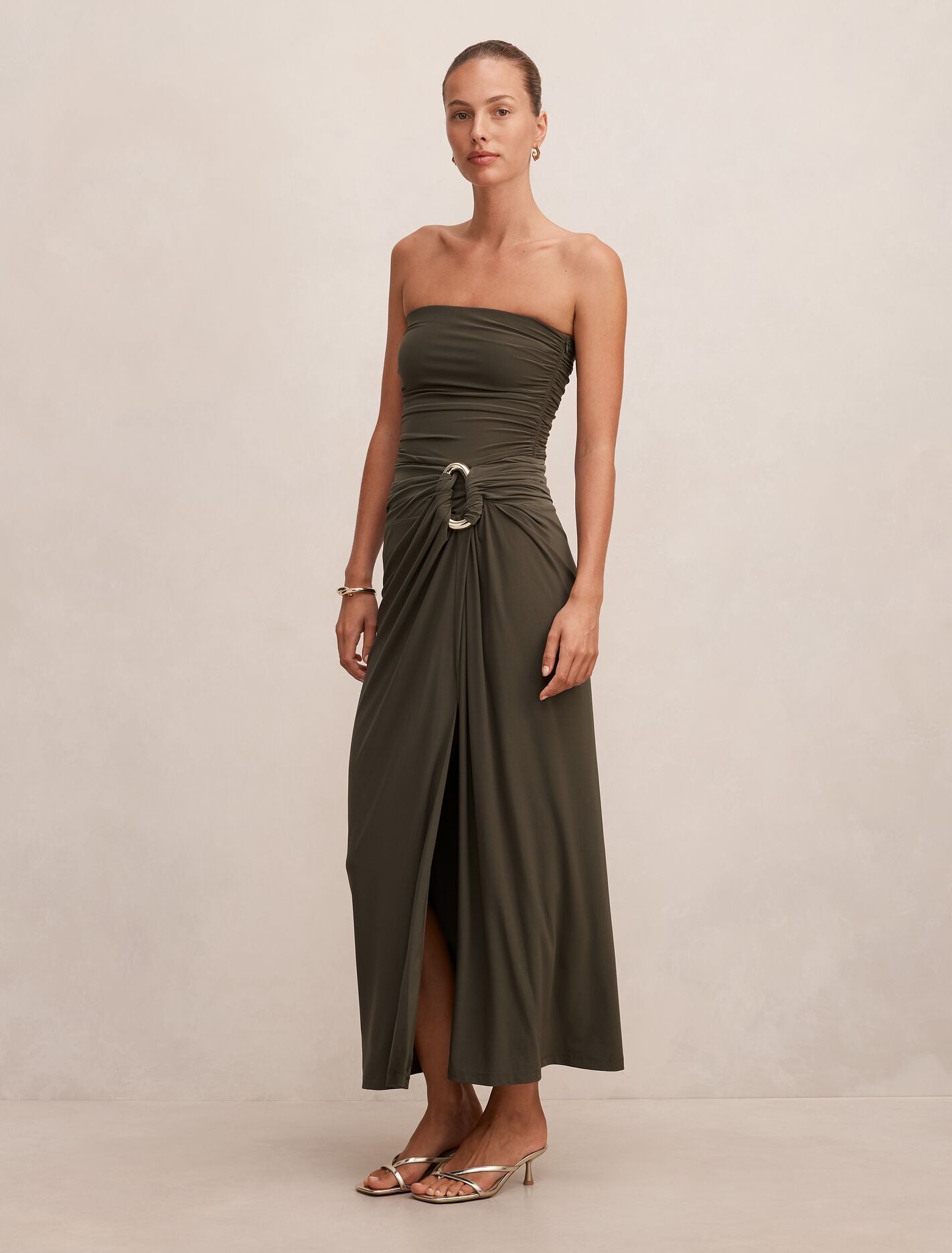 Keely Strapless Jersey Maxi Dress Forever New
