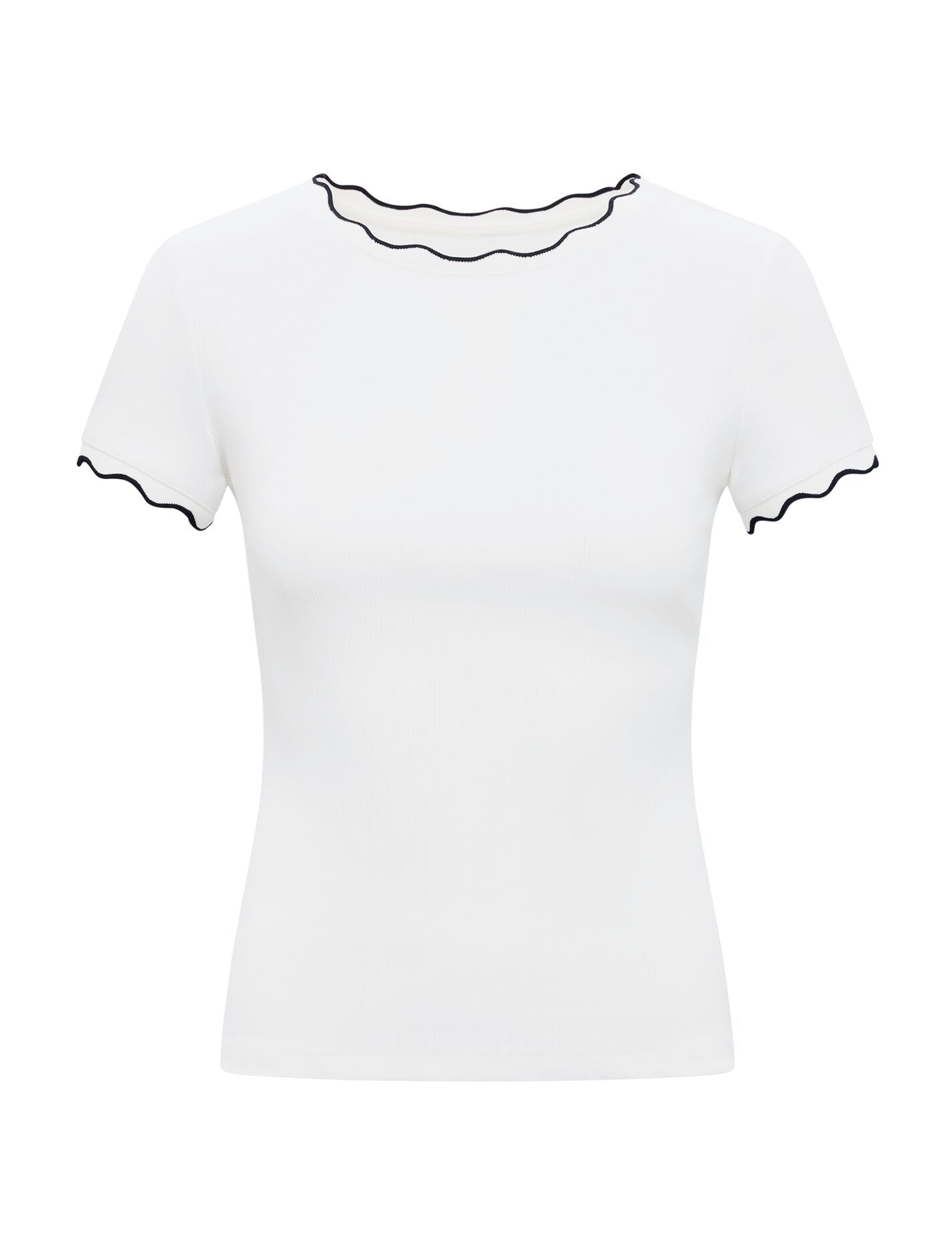 Rebecca Scallop Trim T-shirt Forever New