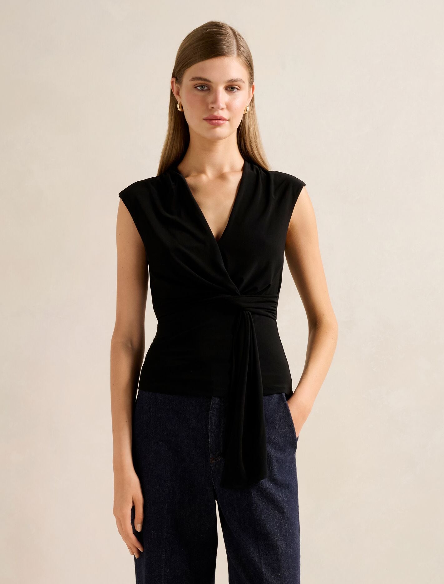 Emma Twist Front Top Black Forever New
