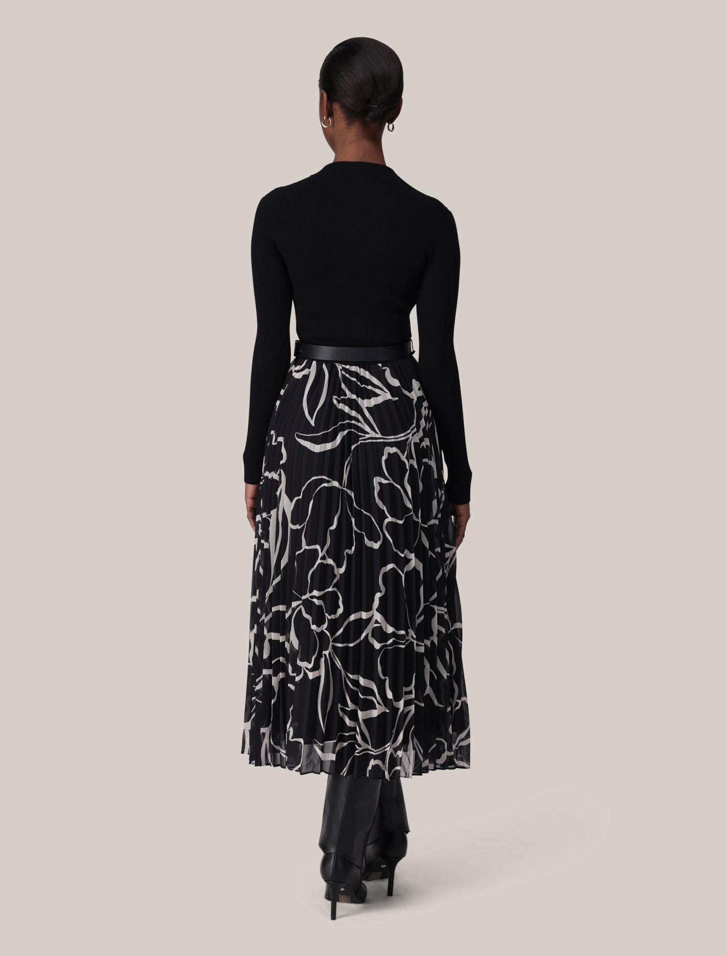 Ayla Print Pleated Midi Dress Forever New