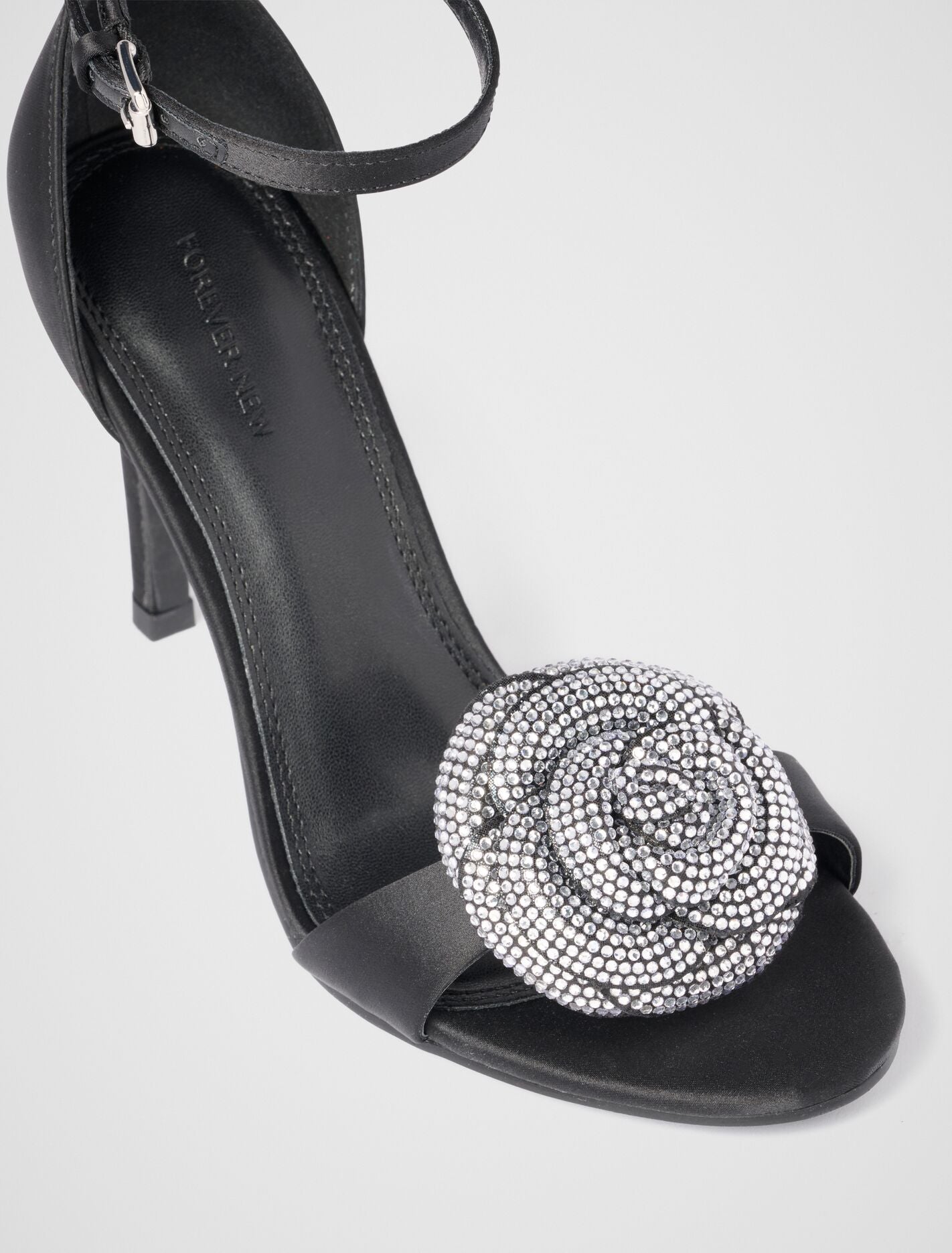 Joanna Jewelled Flower Sandal Heel Forever New