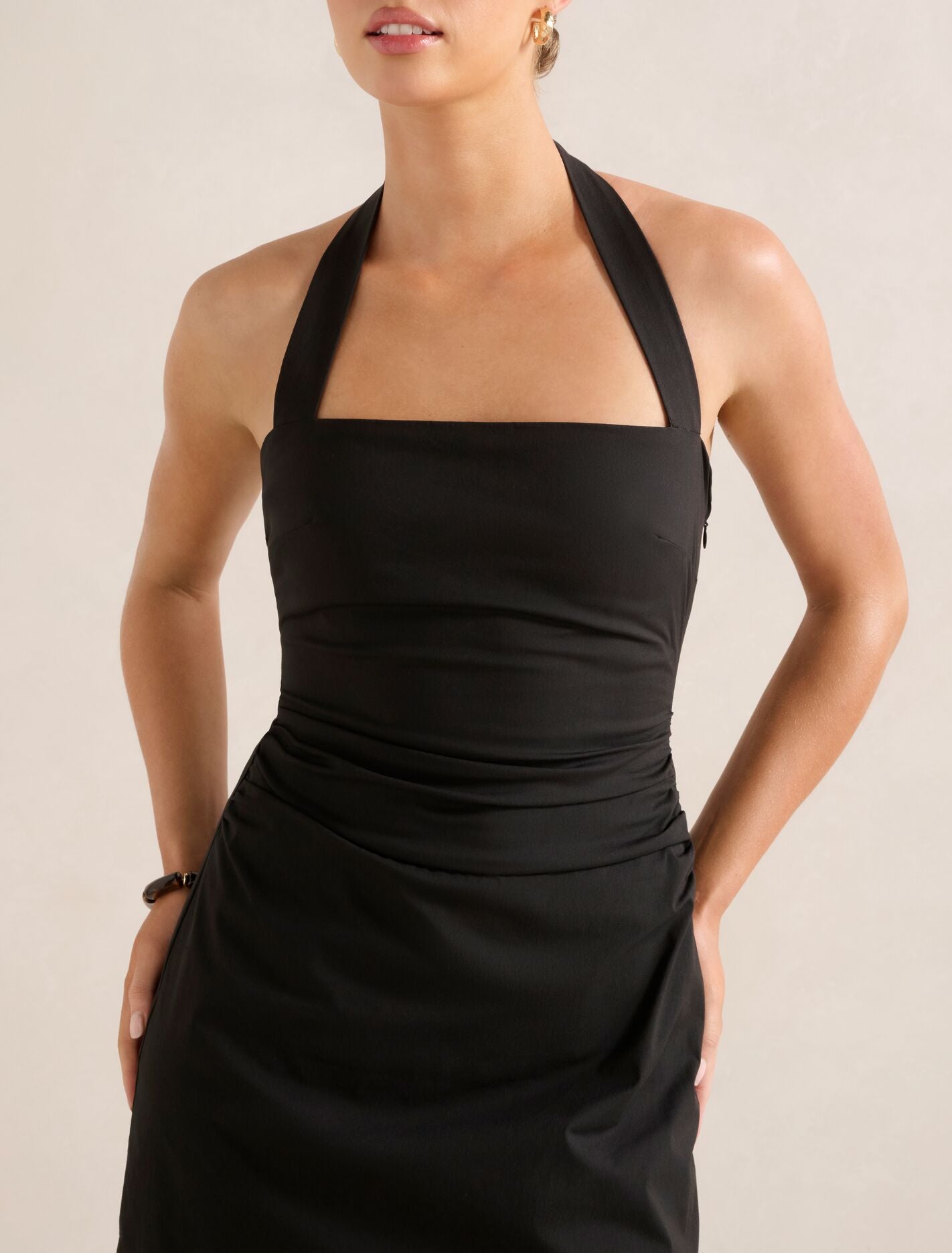 Imogen Stretch Cotton Halter Mini Dress Forever New