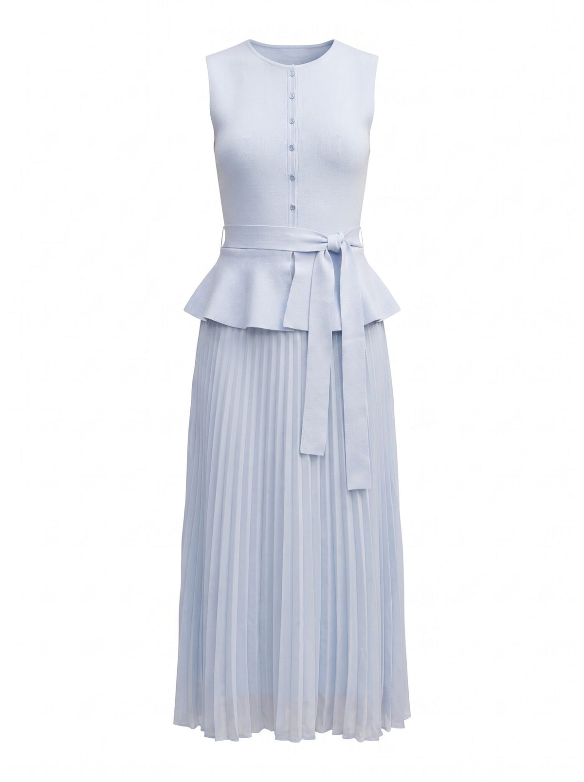 Luella Pleat Mixed Midi Dress Forever New