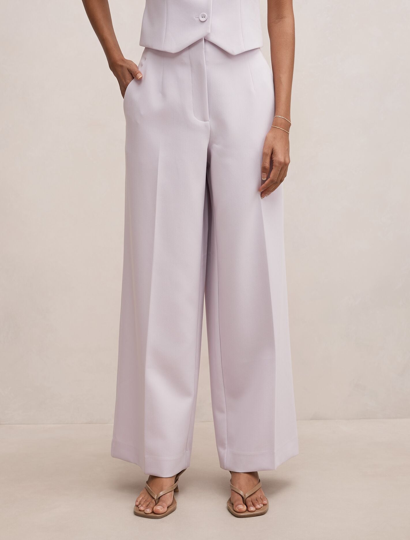 Lee Petite Wide Leg Pants Lilac Suit Forever New