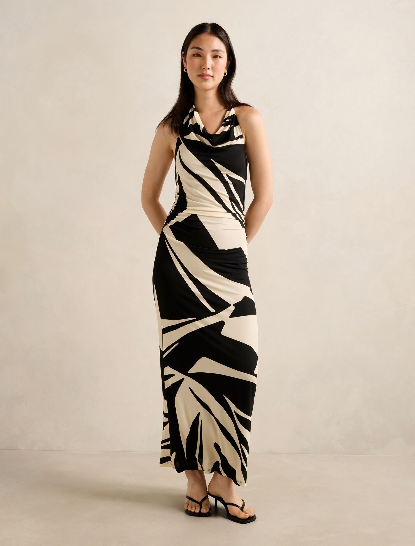 Caitie Draped Jersey Midi Dress Tove Abstract Forever New