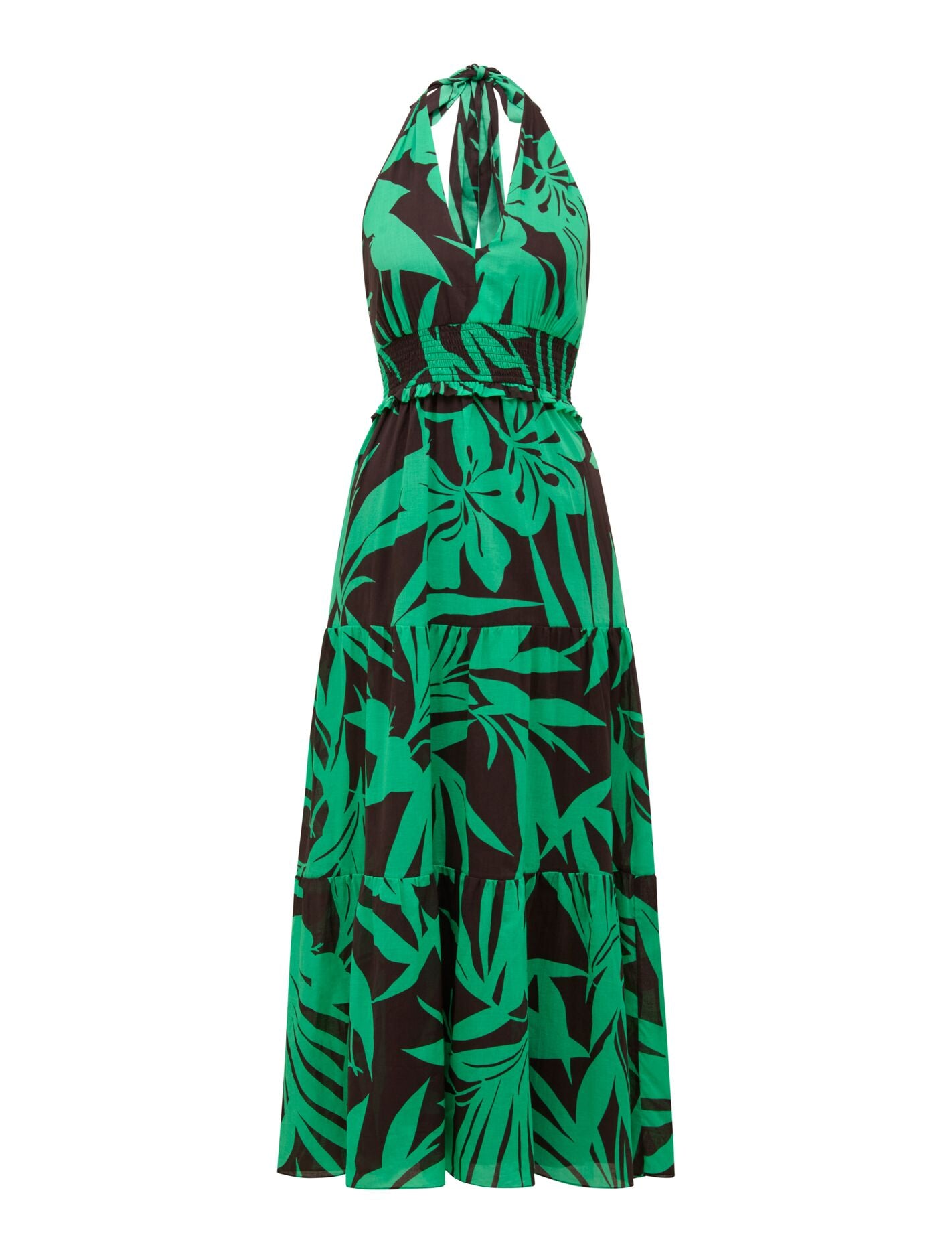 Gabrielle Shirred Halter Midi Dress Forever New