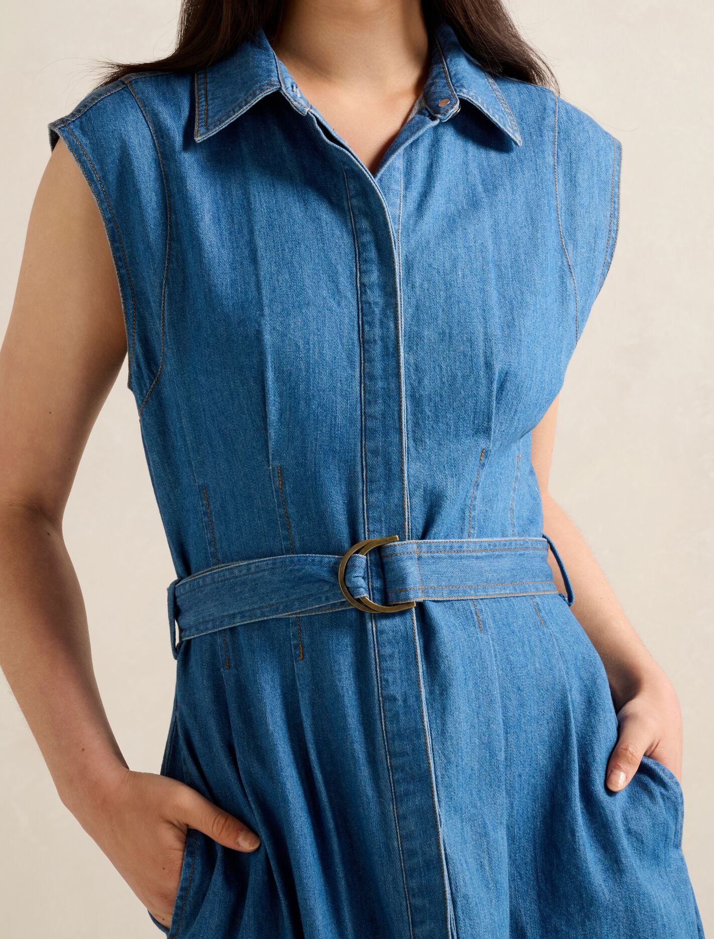 Annalee Sleeveless Shirt Dress Forever New