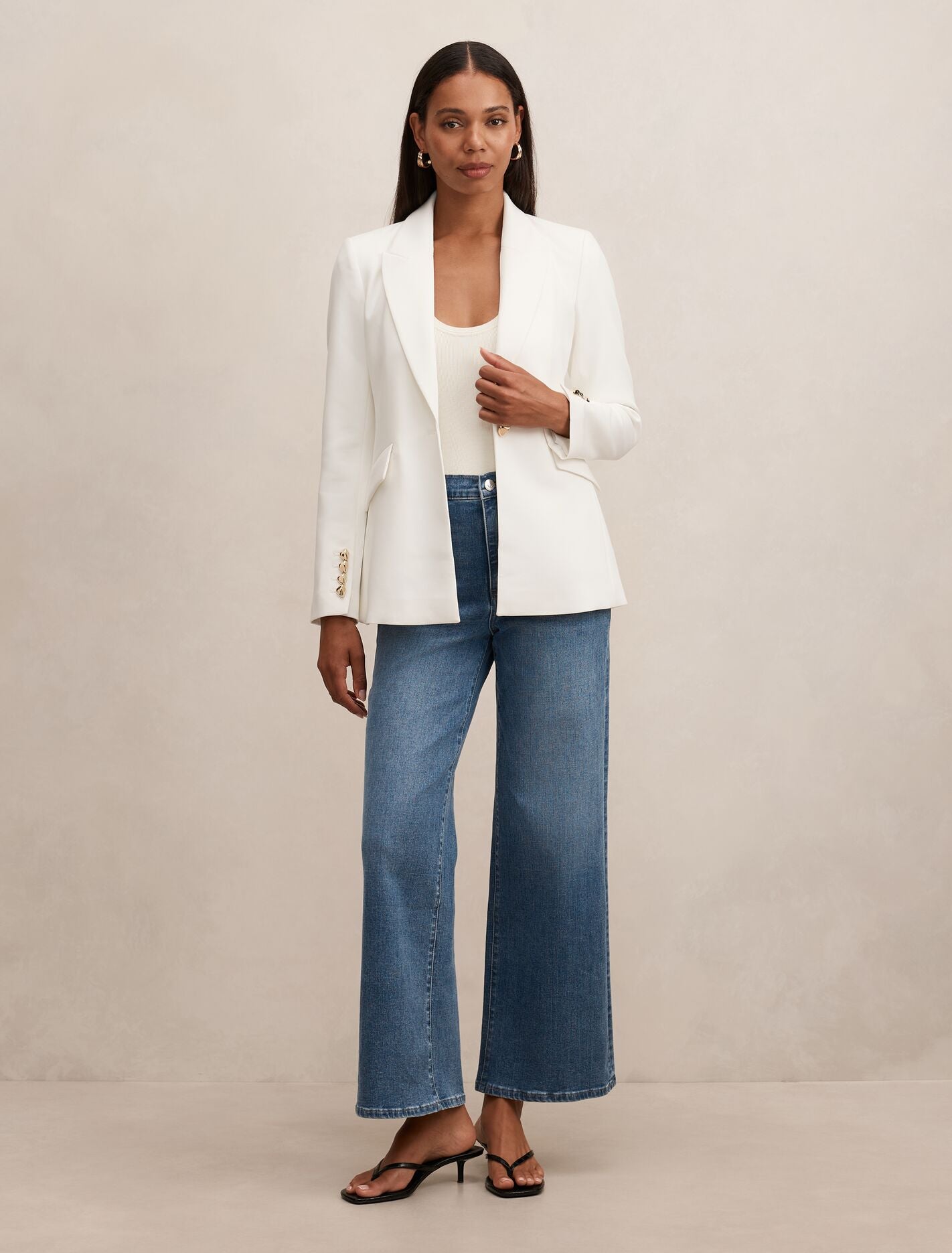 Trixie Gold Button Blazer Forever New