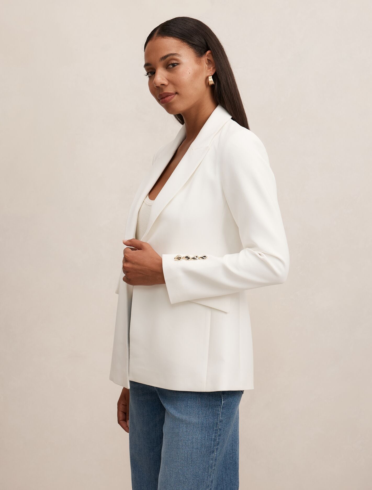 Trixie Gold Button Blazer Forever New