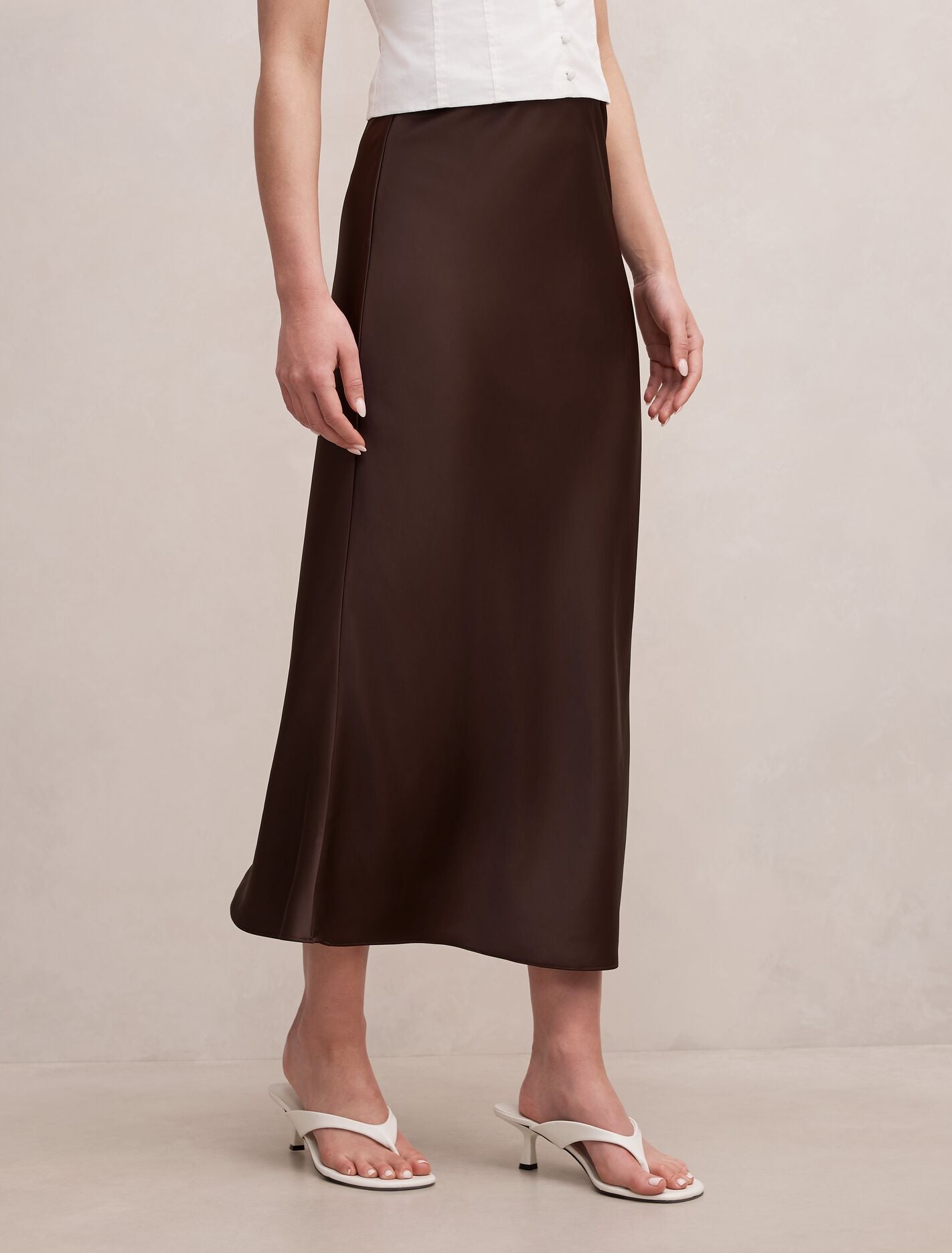 Sally Satin Slip Skirt Forever New
