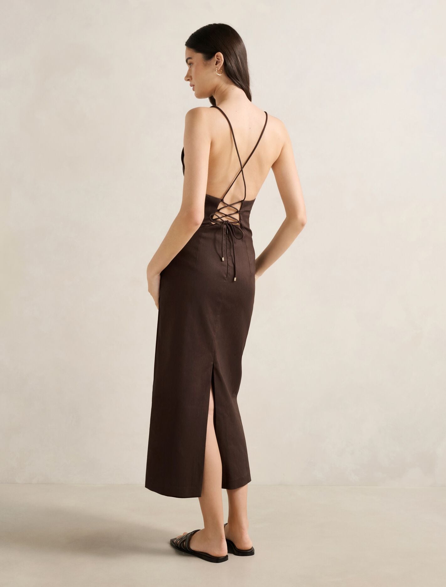 Stella Stretch Linen Midi Dress Forever New