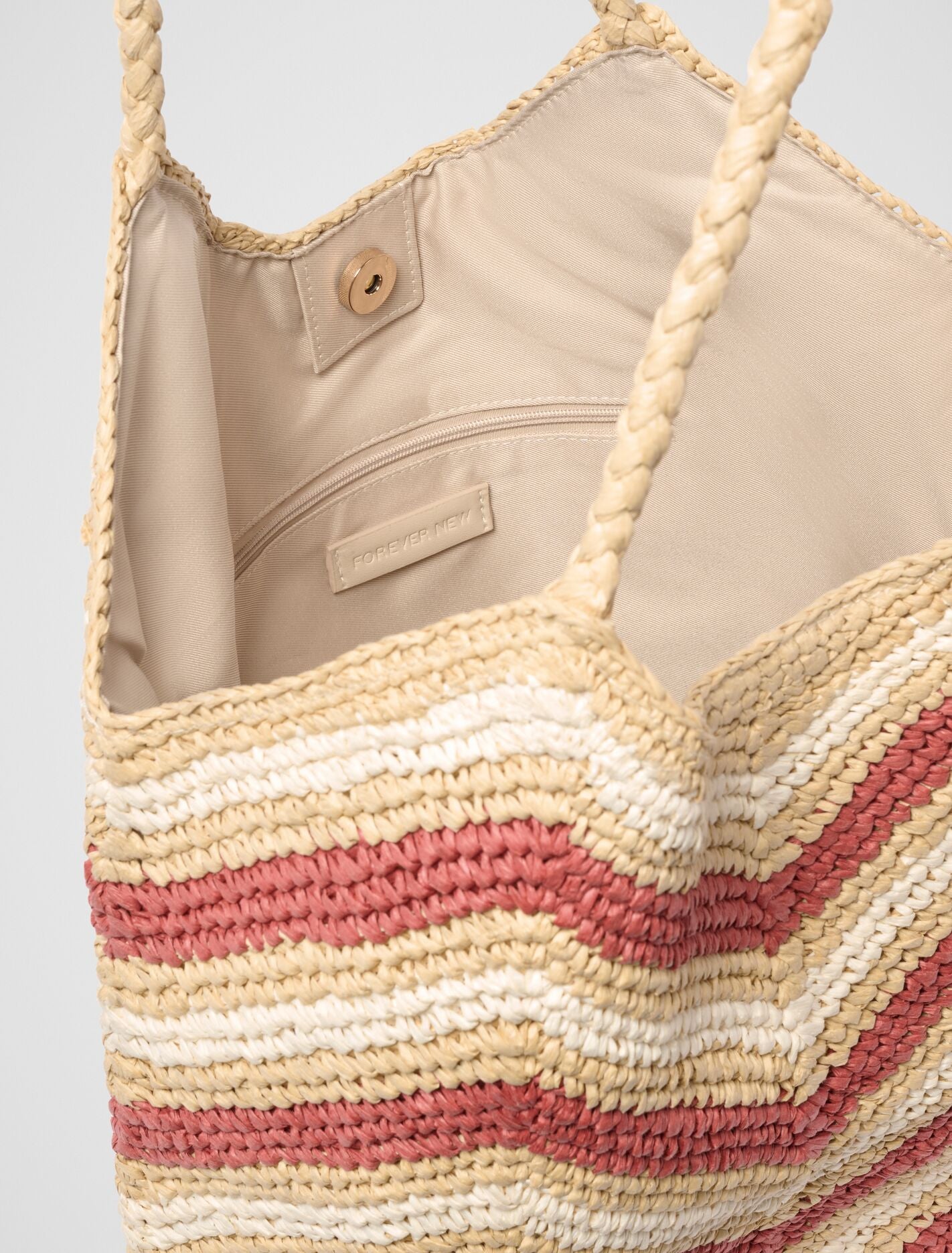 Keira Chevron Weave Tote Bag Forever New