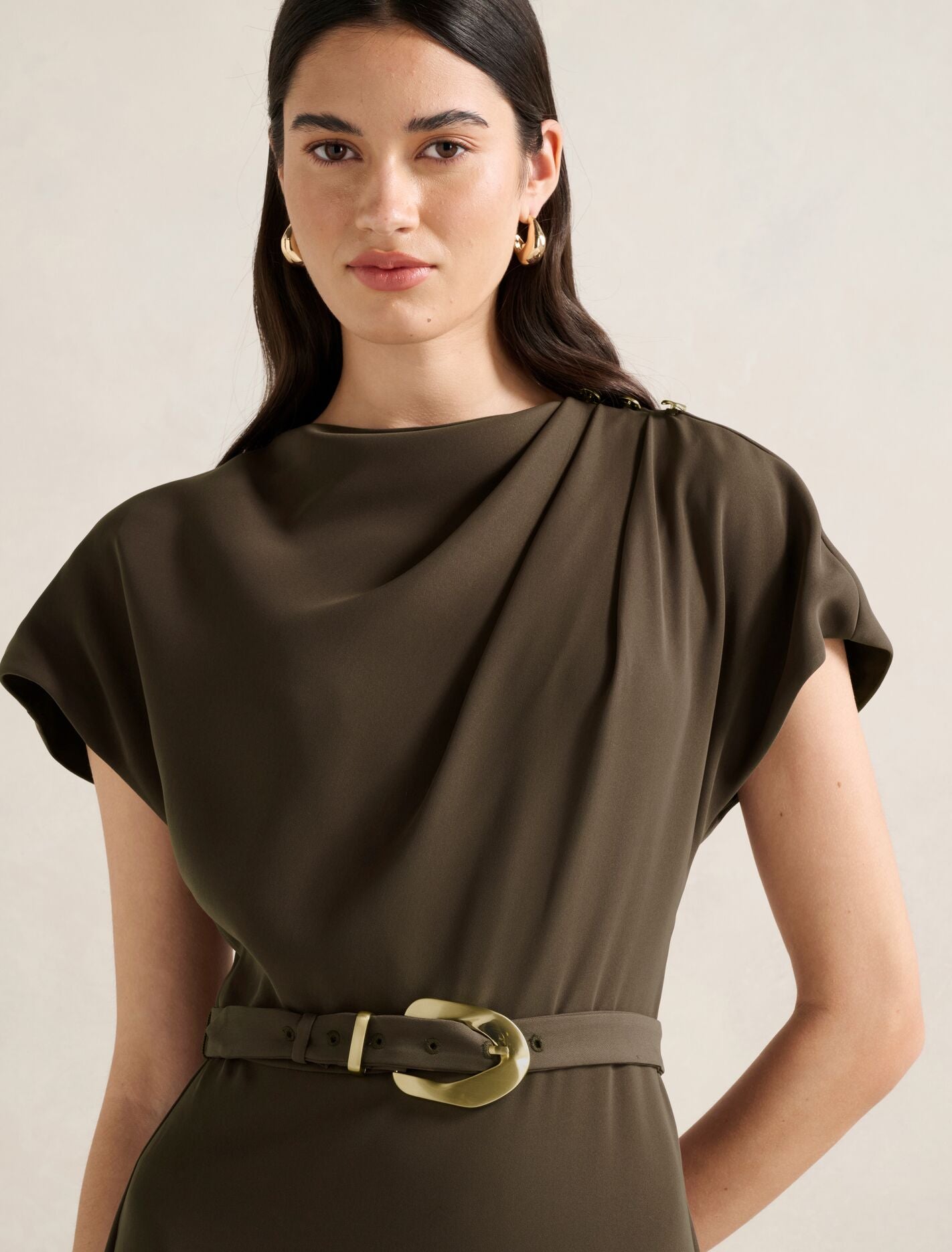 Kylee Button Neck Dress Forever New