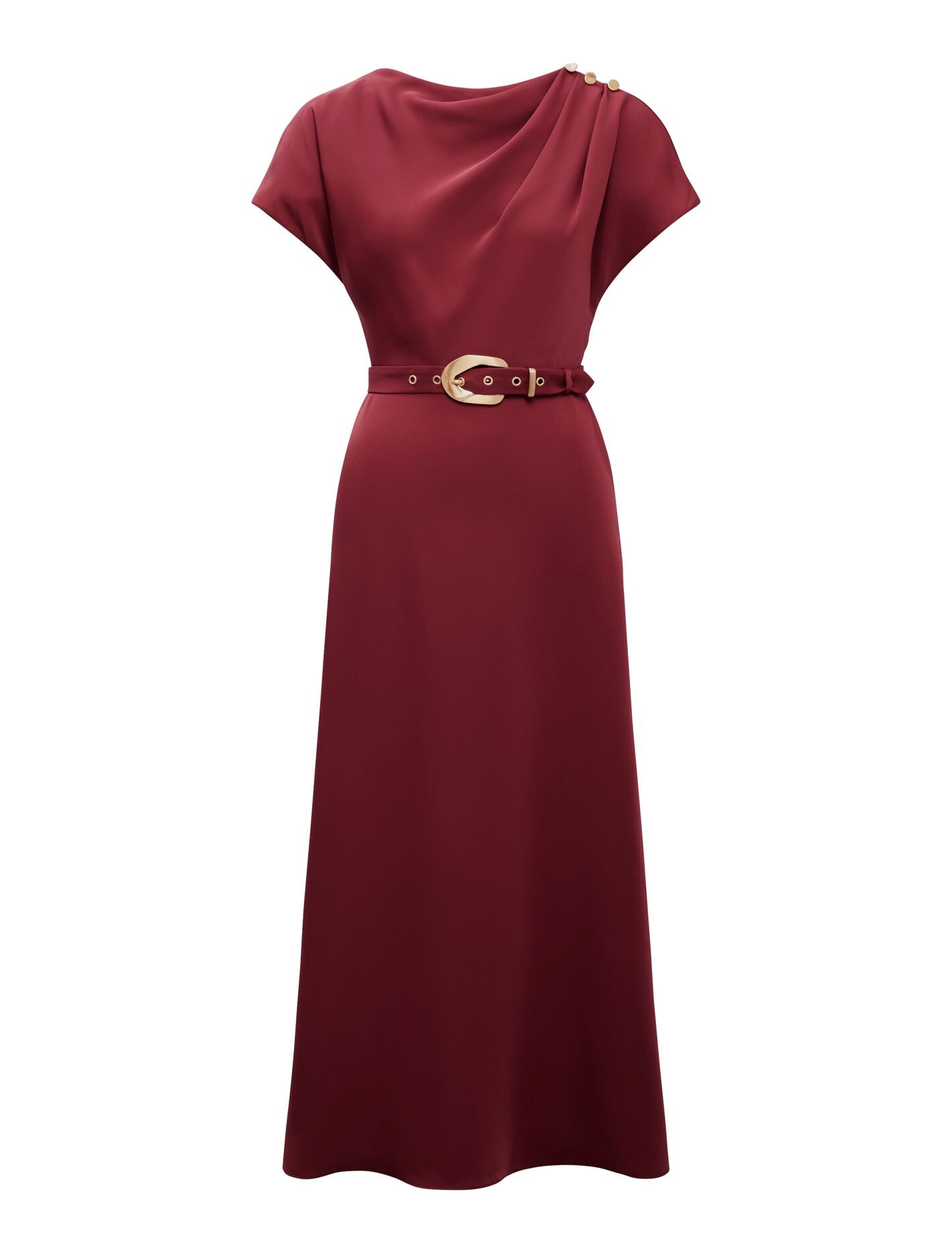 Kylee Button Neck Dress Red Currant Forever New