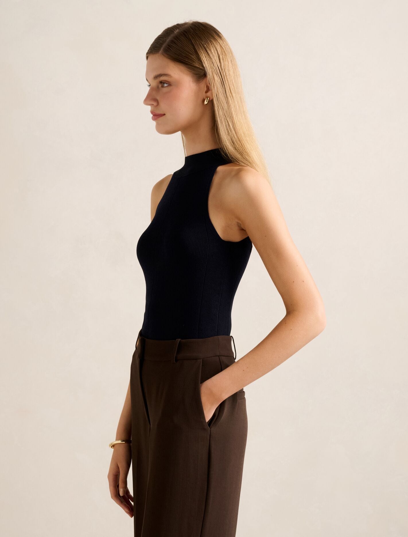 Gemma Wide Trim Knit Tank Top Forever New