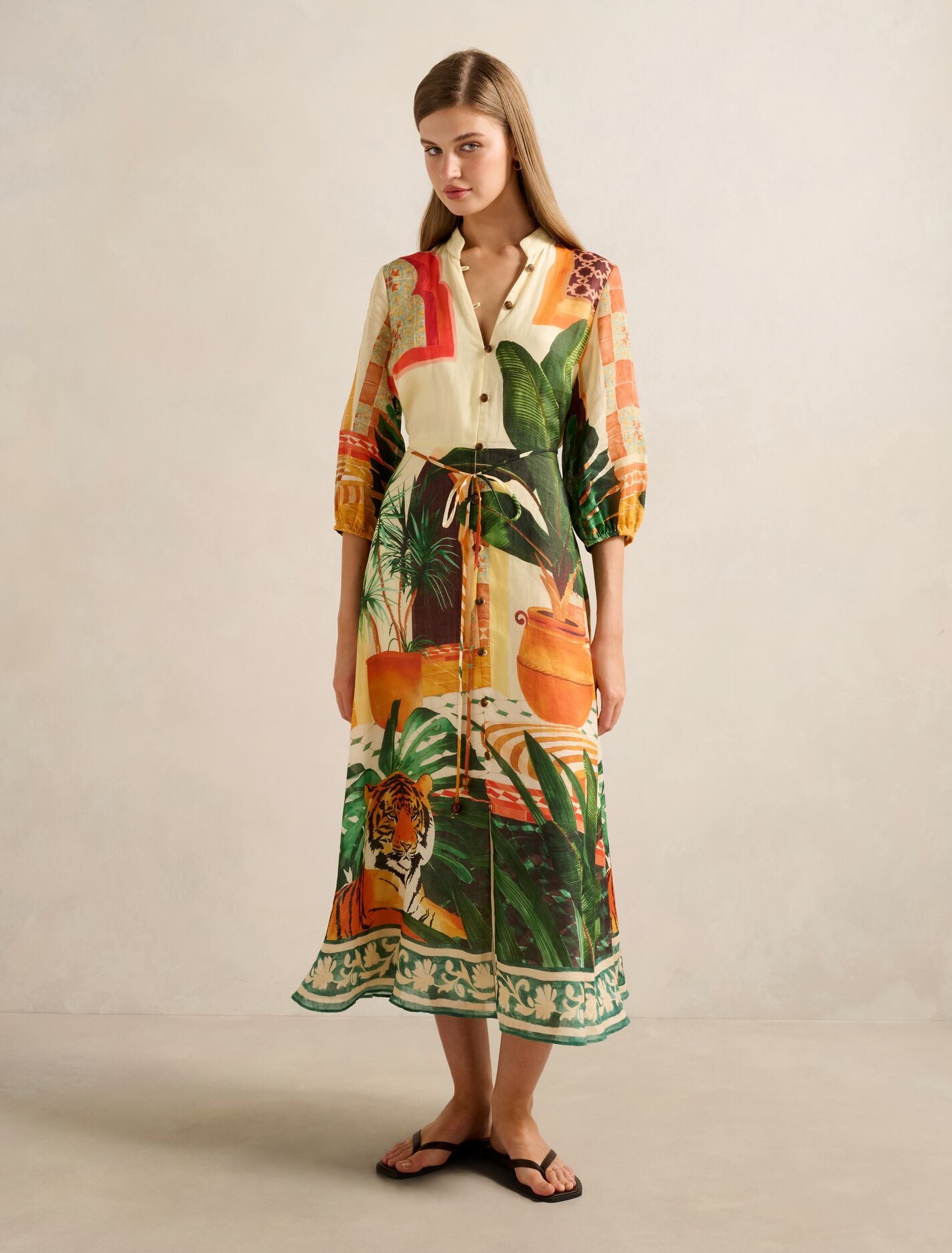 Arabella Printed Midi Dress Casablanca Holiday Forever New