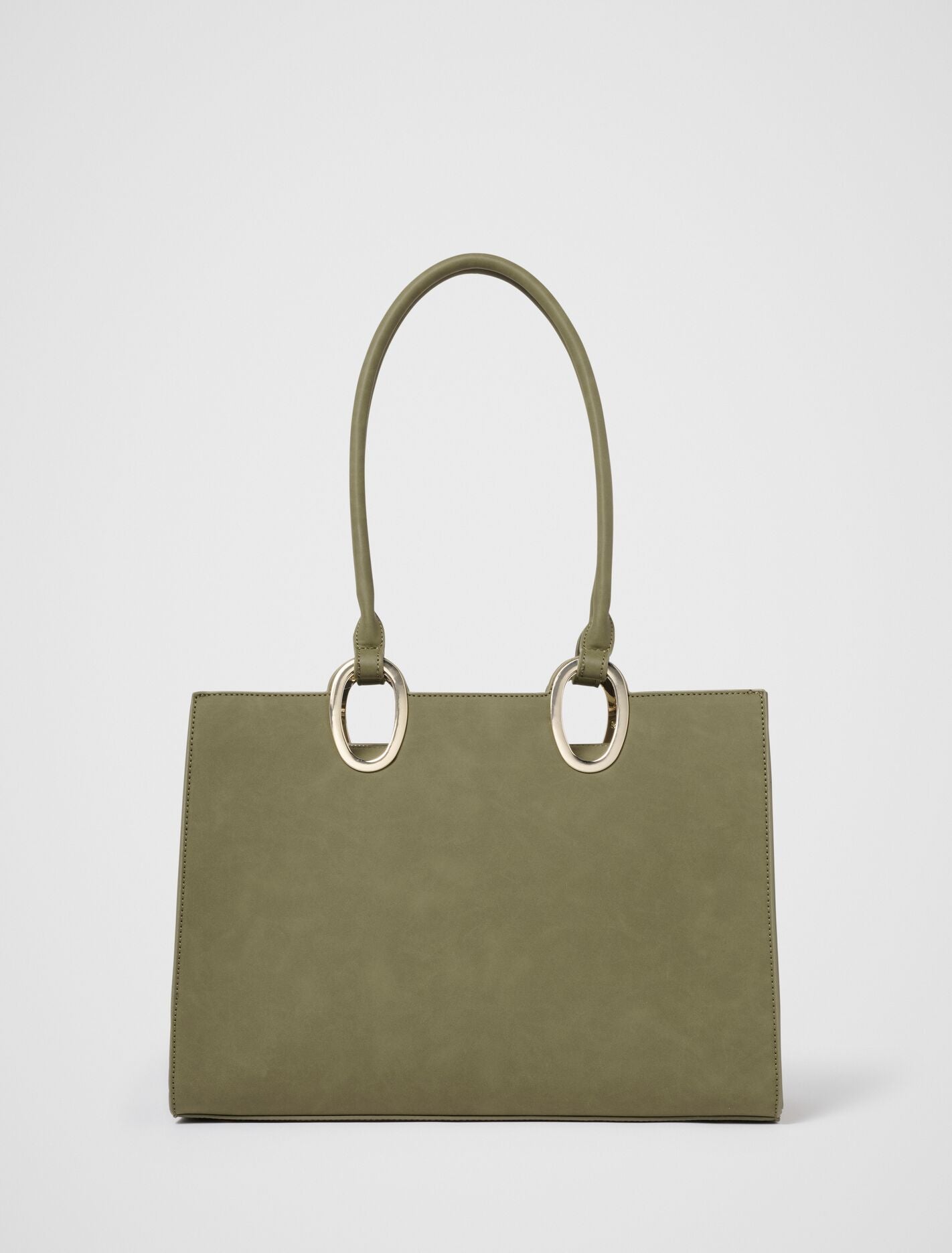 Sammi Oval Hardware Shoulder Tote Bag 0 Olive Forever New