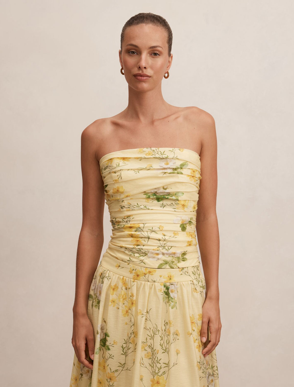 Palmer Gathered Strapless Top Saffia Ditsy Co-Ord Forever New