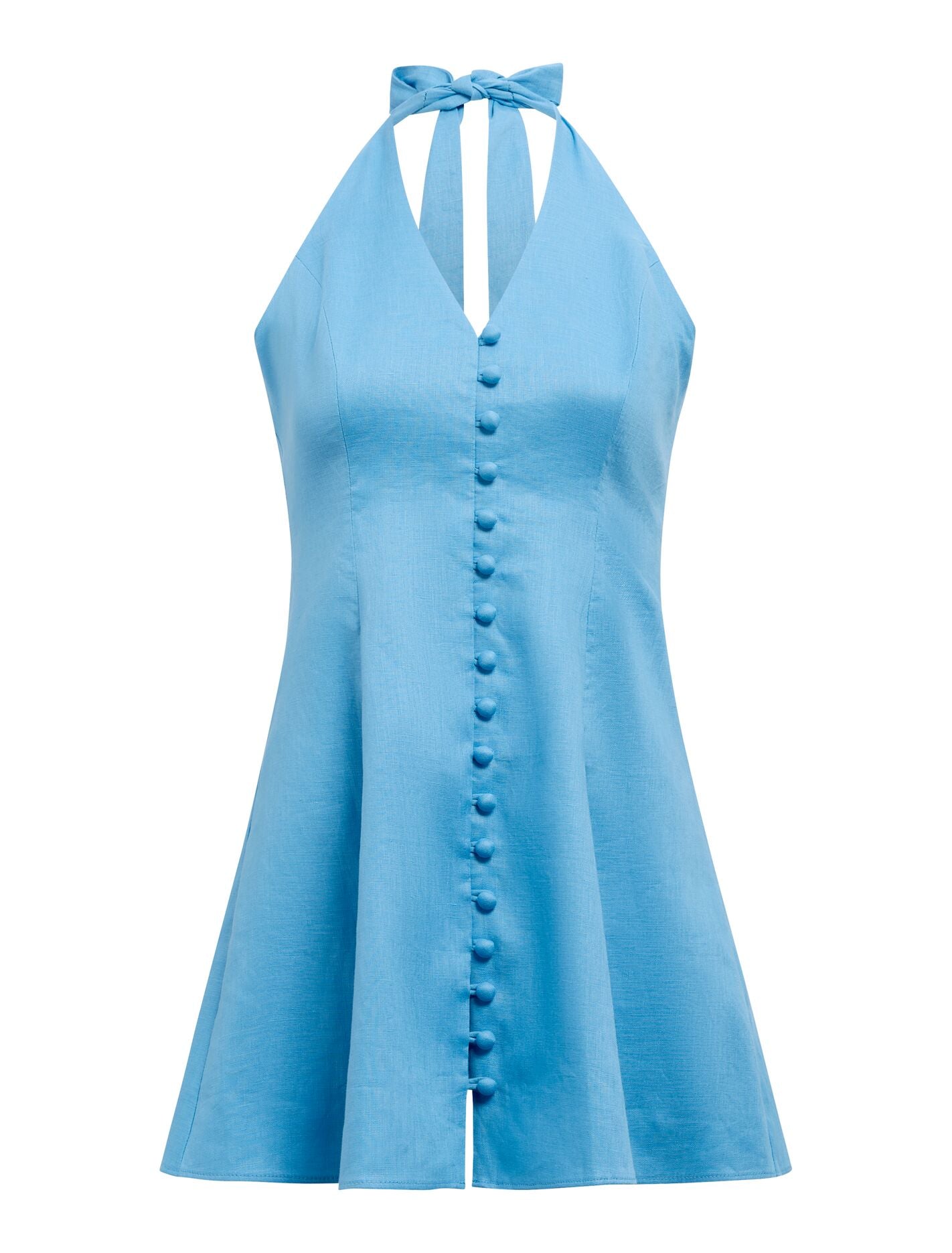 Ina Button Front Halter Mini Dress
