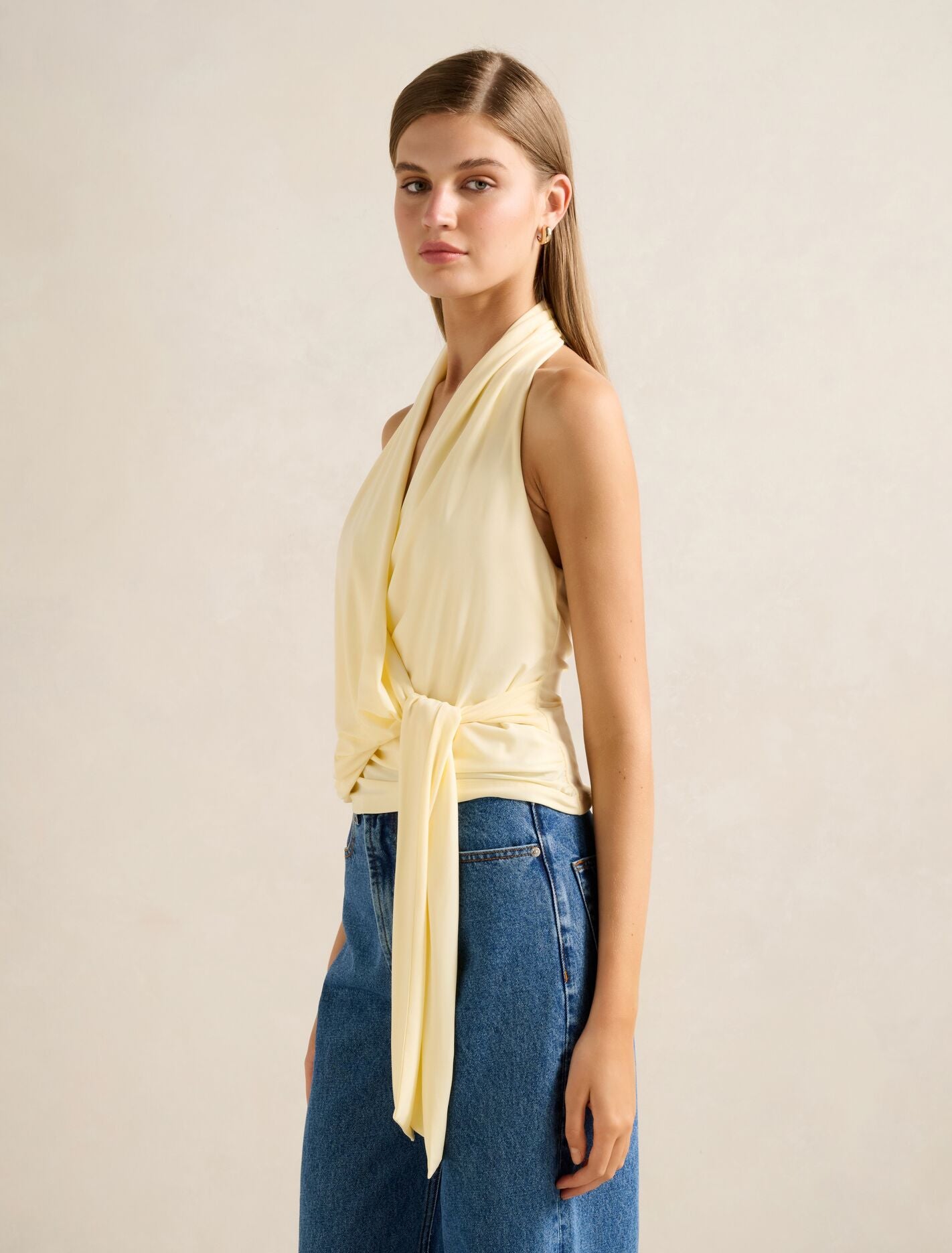 Gianna Wrap Halter Top Forever New