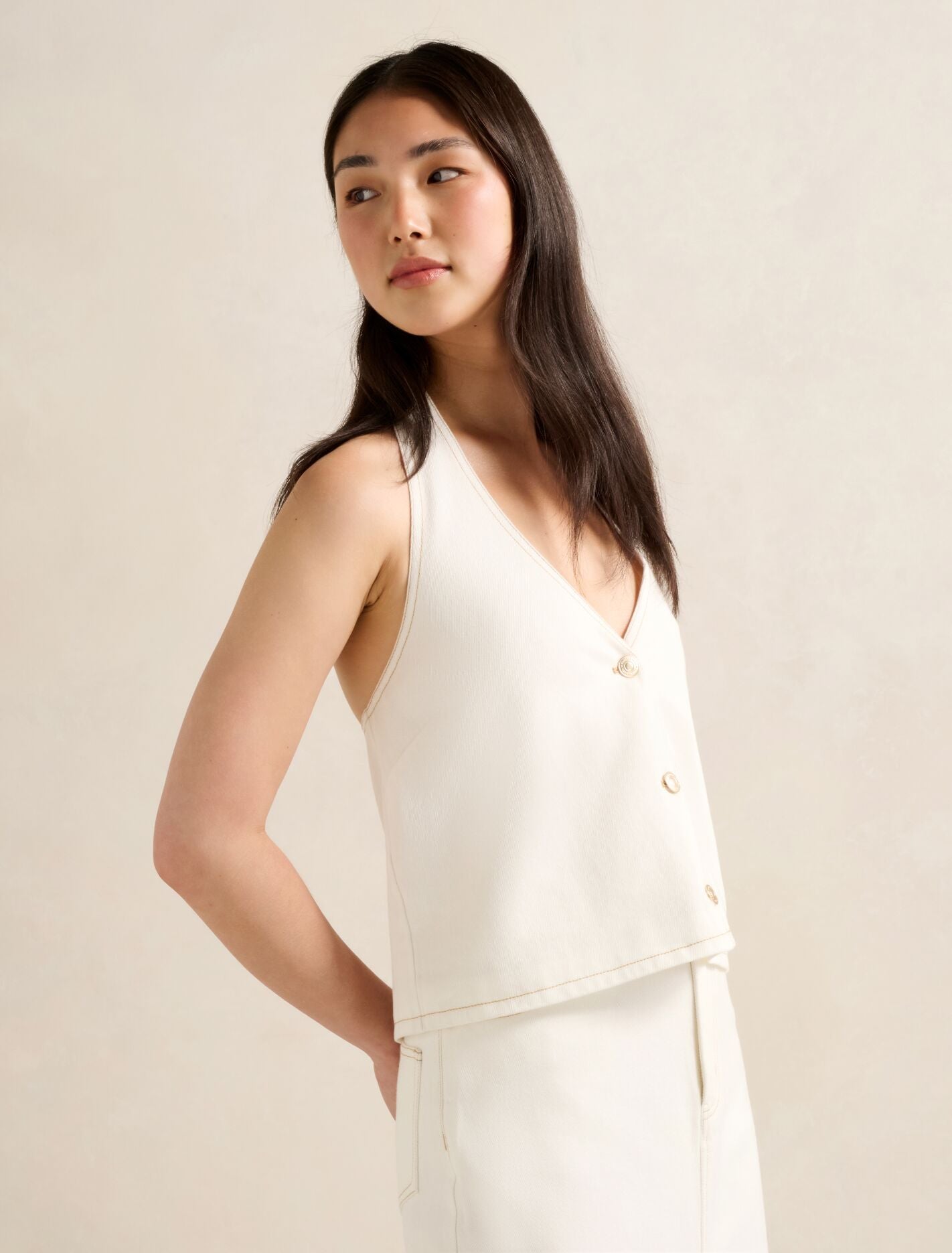 Frankie Denim Halter Top Forever New