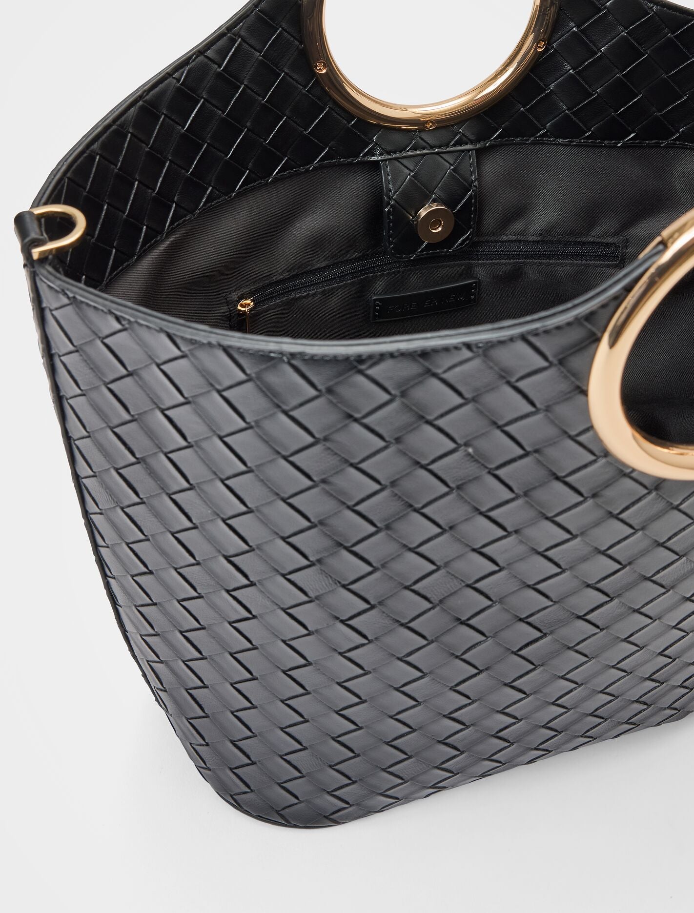 Valentina Metal Handle Weave Bag Forever New