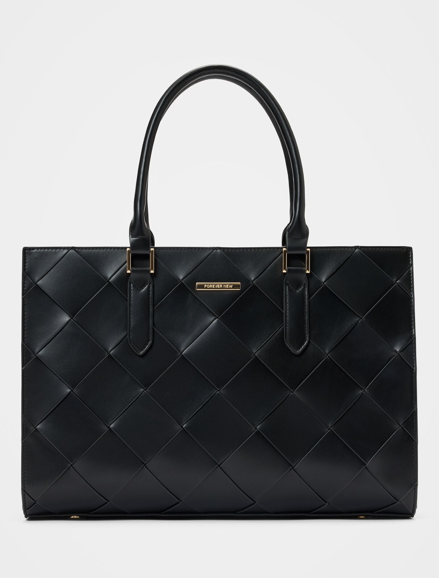 Lorelai Large Lattice Tote Bag 0 Black Forever New