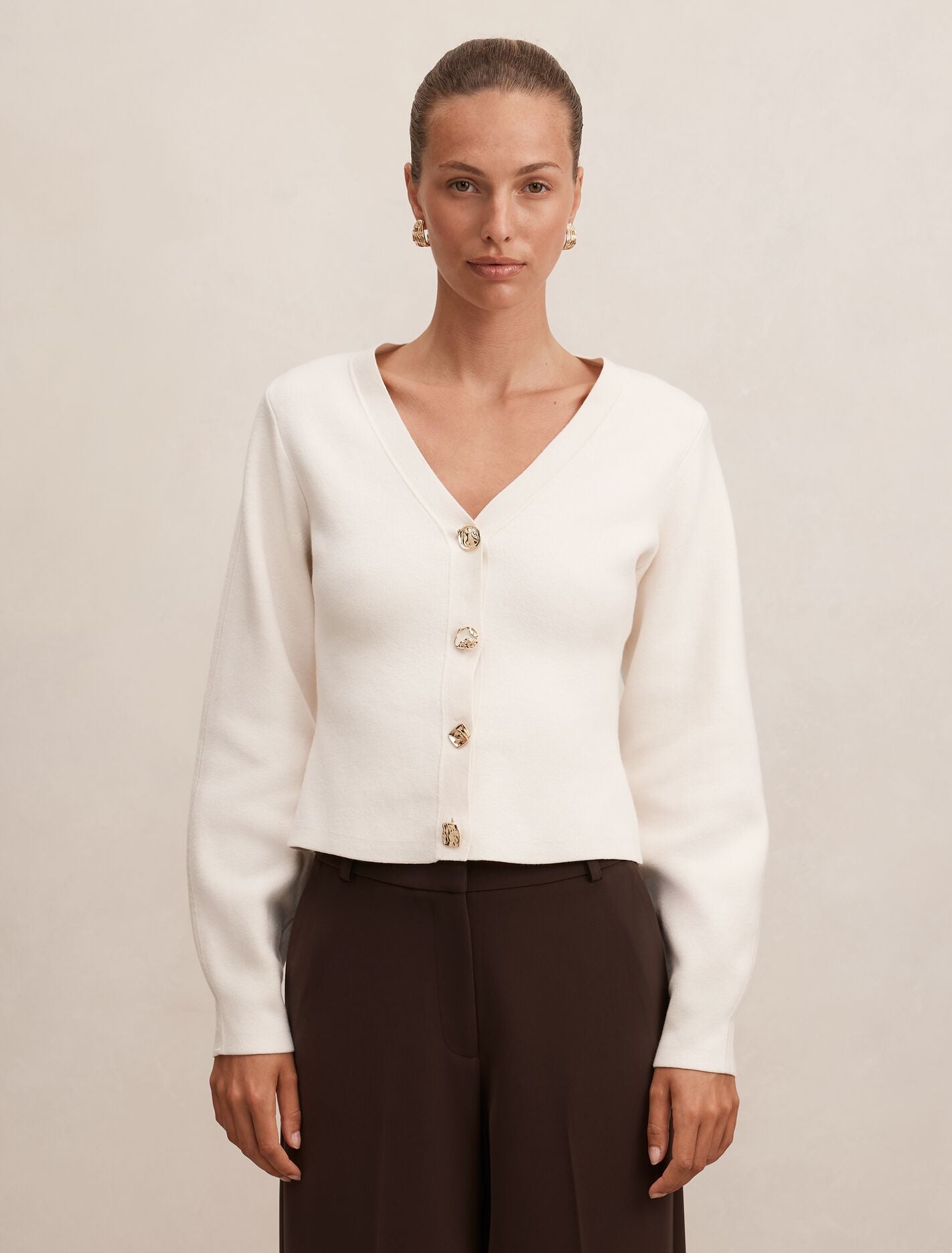 Arianna Sculpted Cardigan Vanilla Forever New