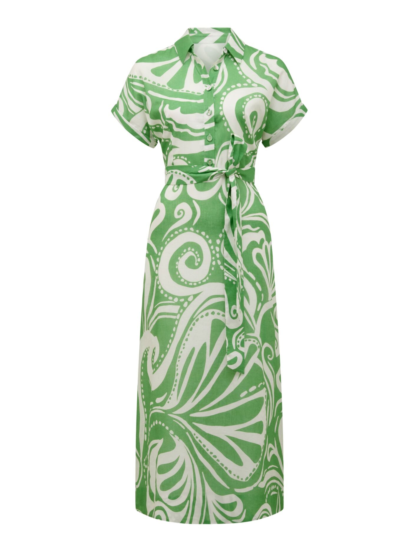 Hilary Belted Linen Midi Dress Forever New