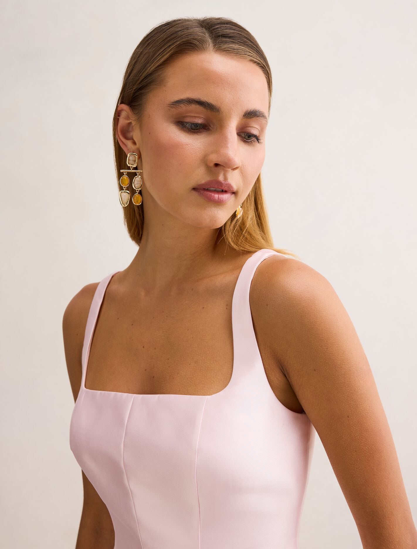 Kaitlyn Structured Satin Mini Dress Forever New