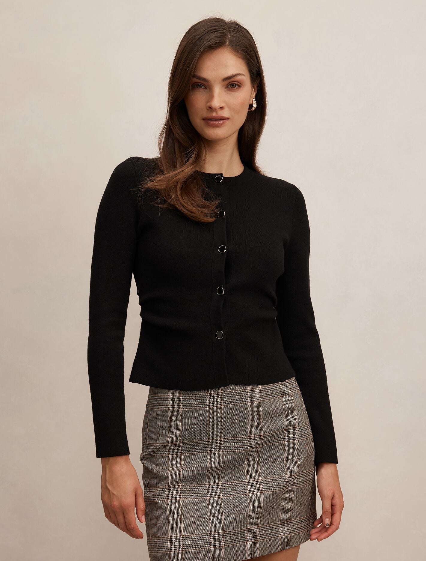 Valencia Structured Knit Cardigan Black Forever New