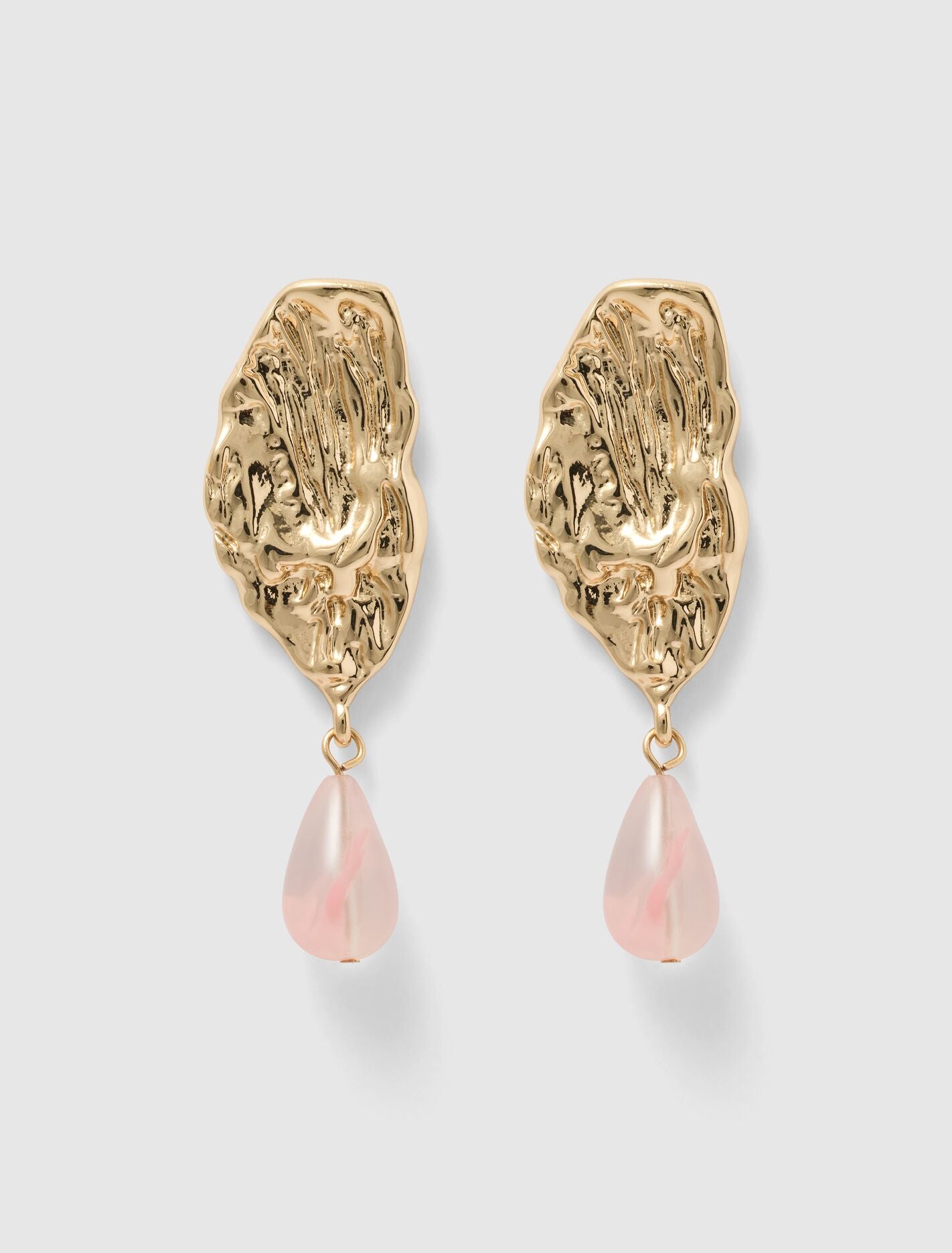 Peyton Molten Stone Drop Earrings 0 Gold Pink Forever New