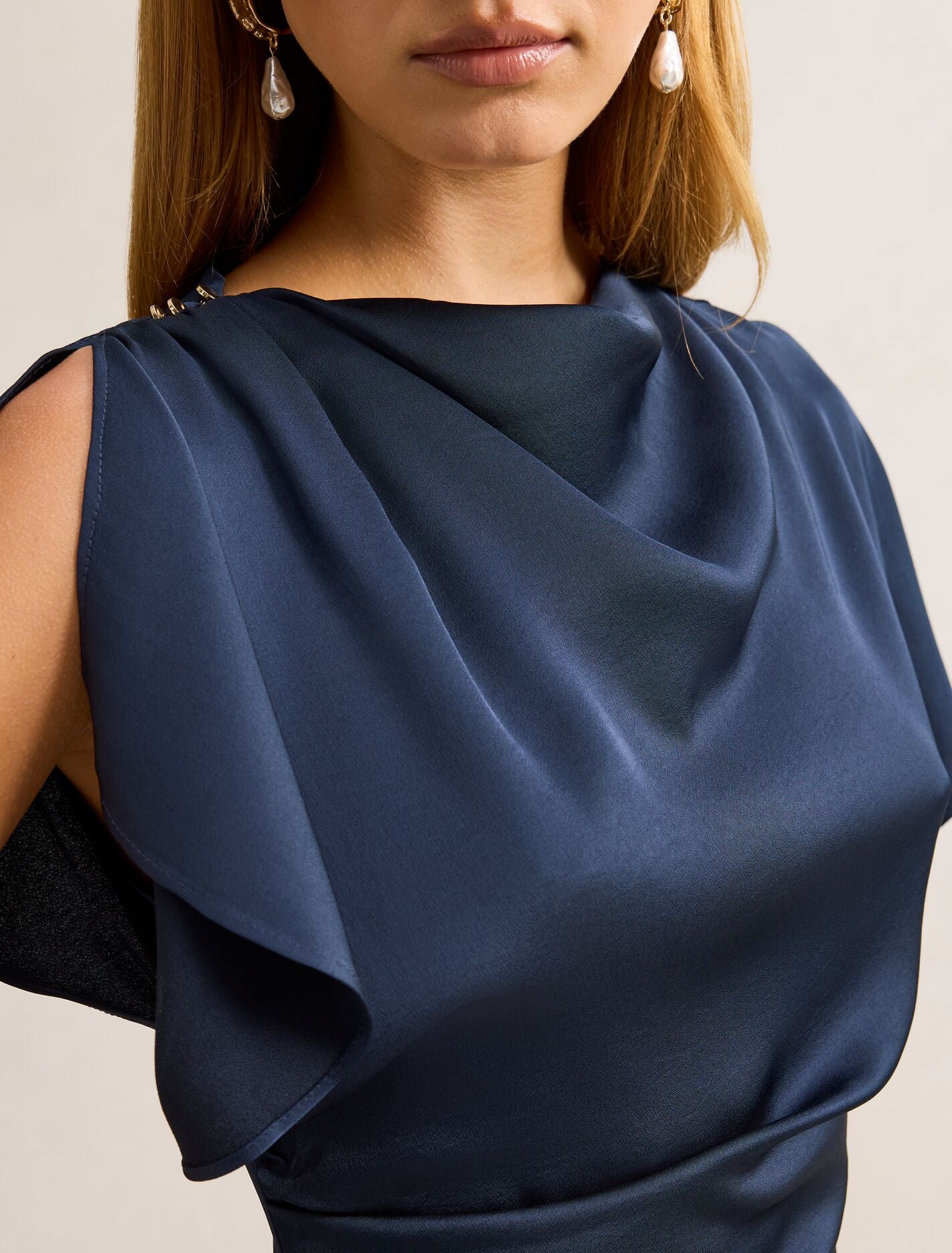 Genevieve Satin Drape Maxi Dress Forever New