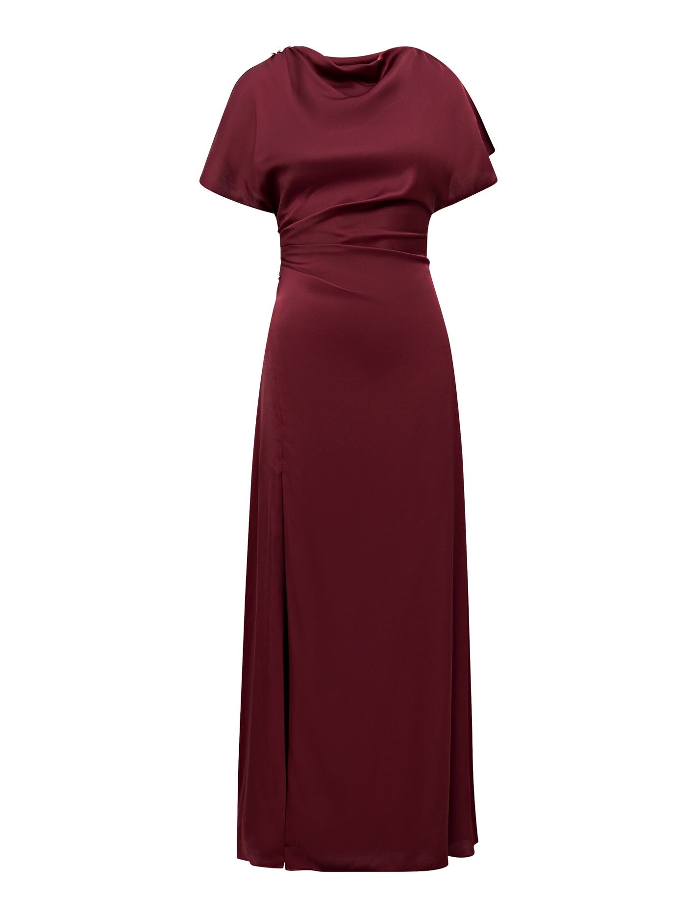 Genevieve Satin Drape Maxi Dress Port Forever New