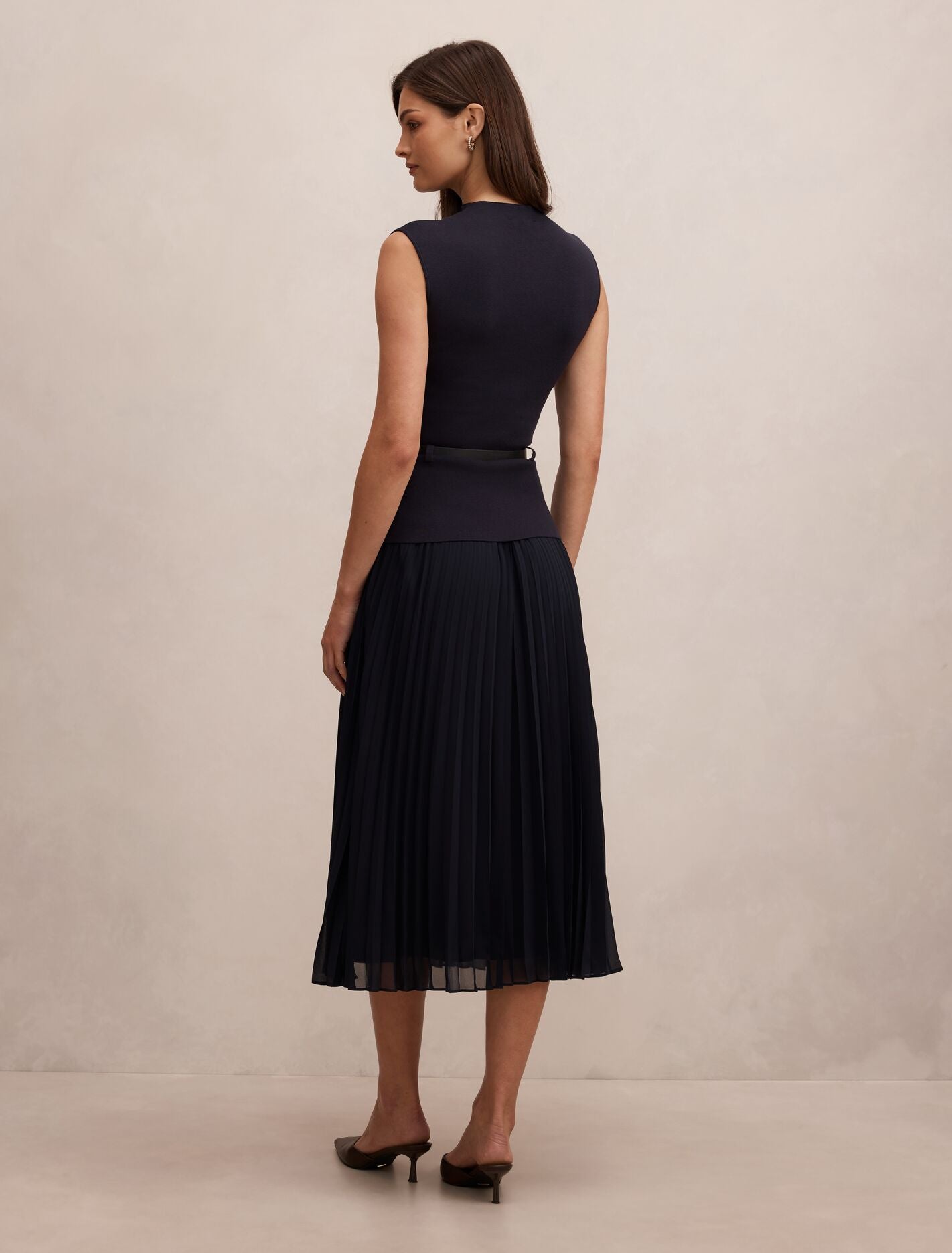 Lorelei Woven Mixed Midi Dress Forever New