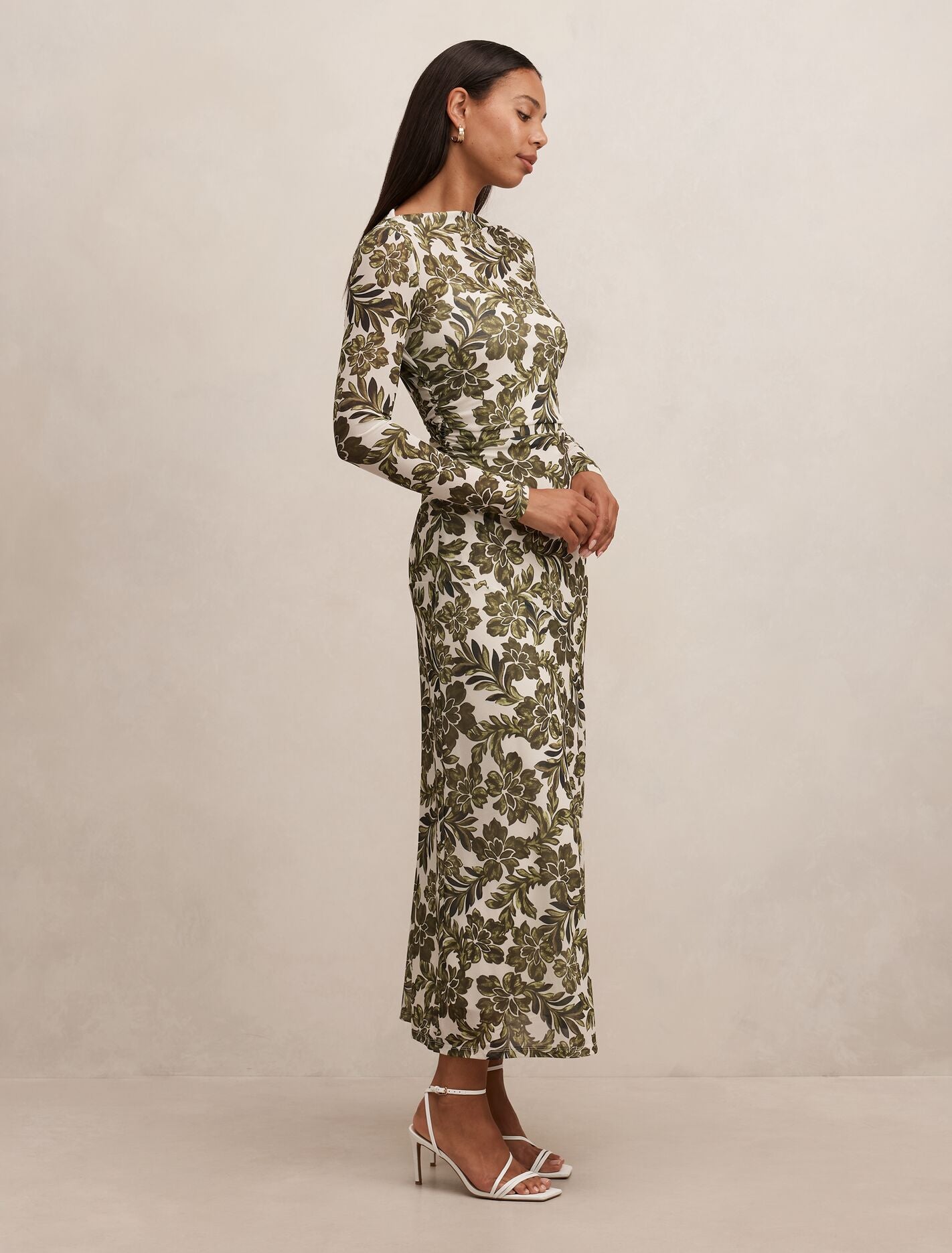 Georgia Long Sleeve Mesh Midi Dress Forever New