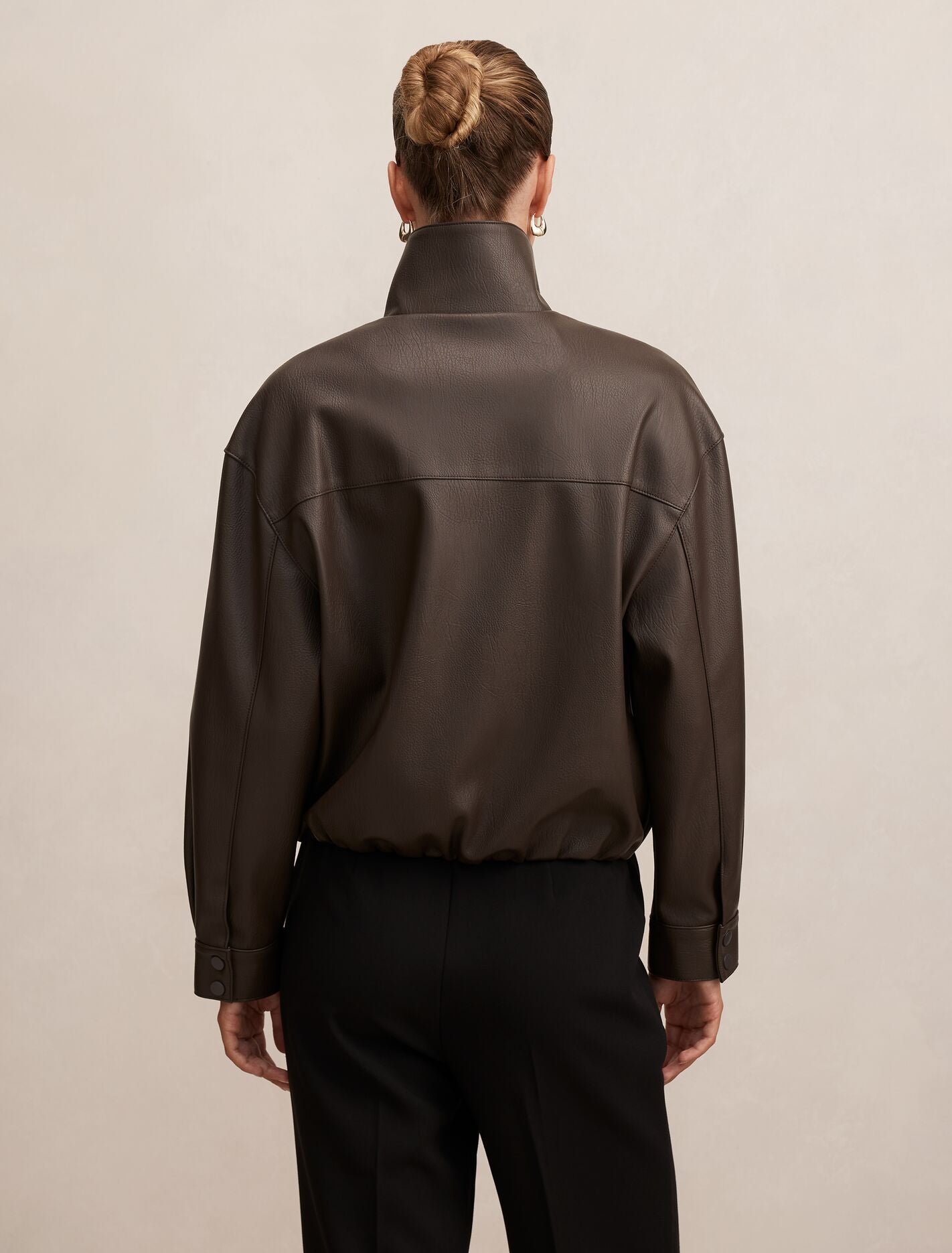 Angela Oversized Pu Bomber Jacket Forever New