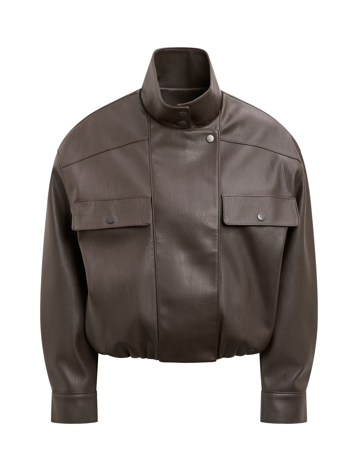 Angela Oversized Pu Bomber Jacket Forever New