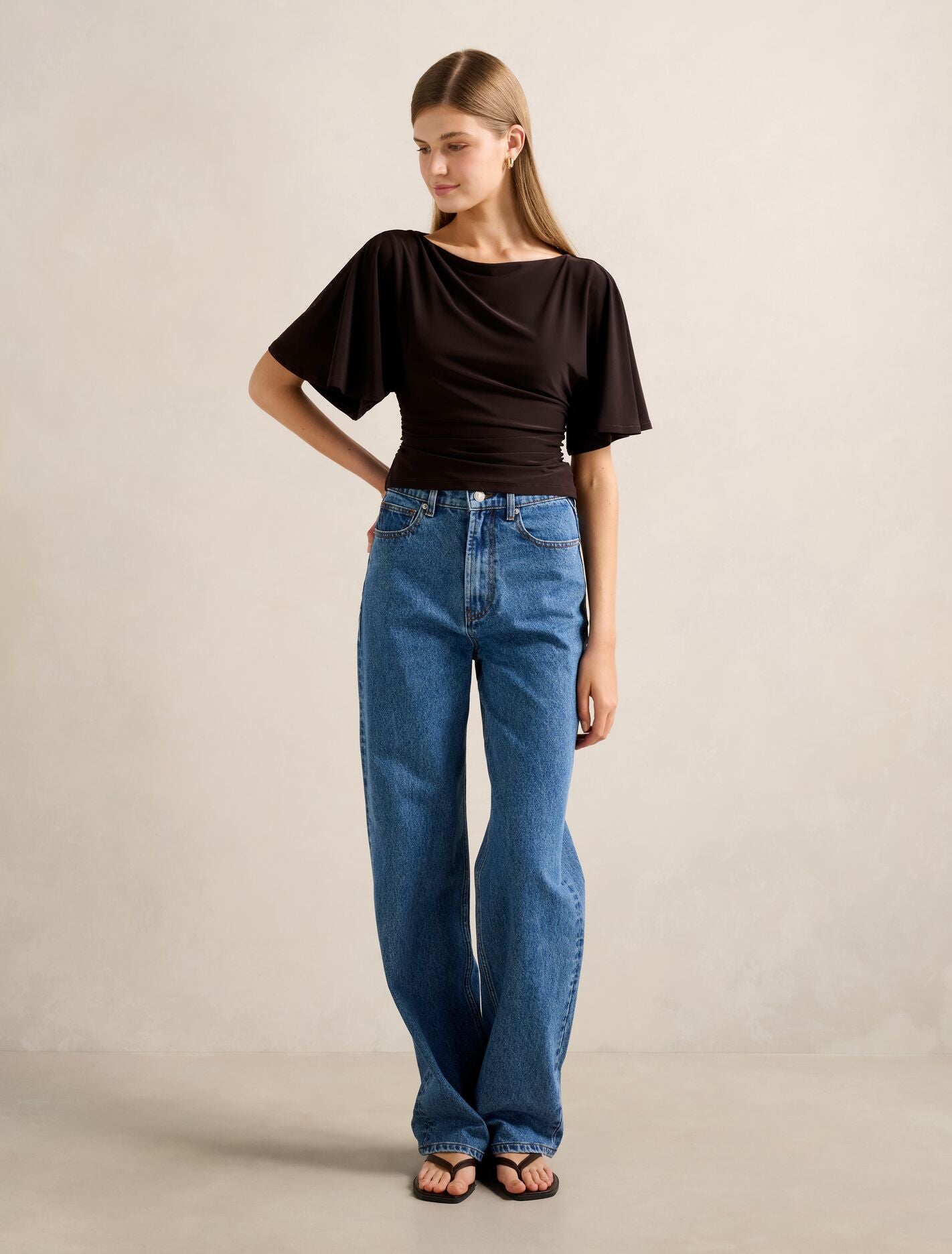 Paige Flutter Sleeve Tie Back Top Forever New