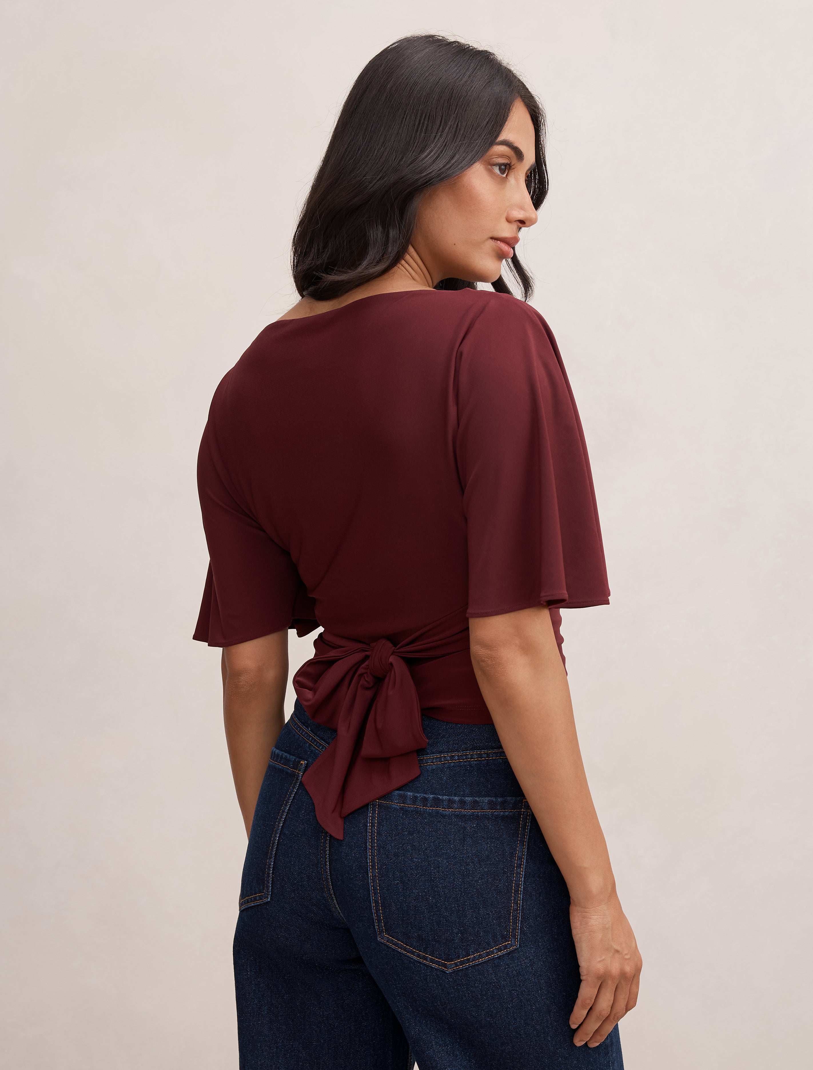 Paige Flutter Sleeve Tie Back Top