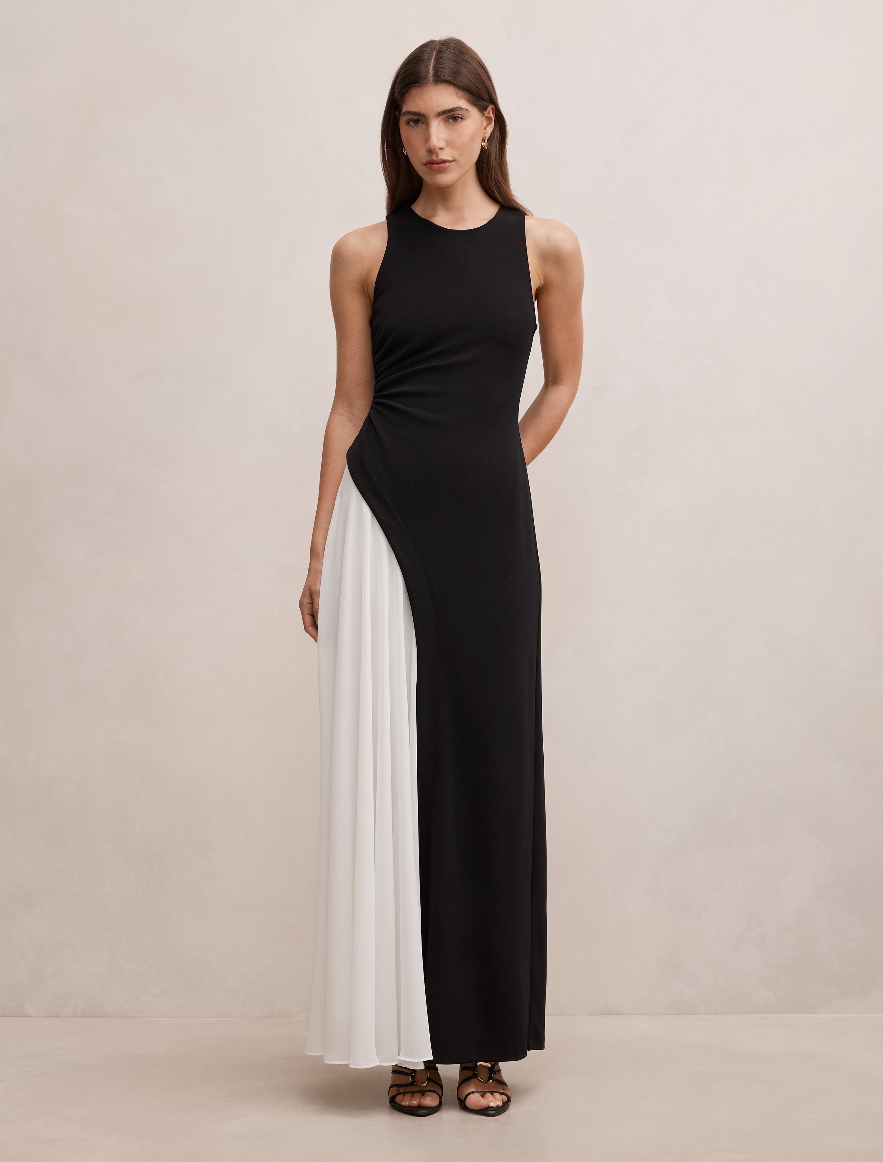 Candace Halter Contrast Maxi Dress