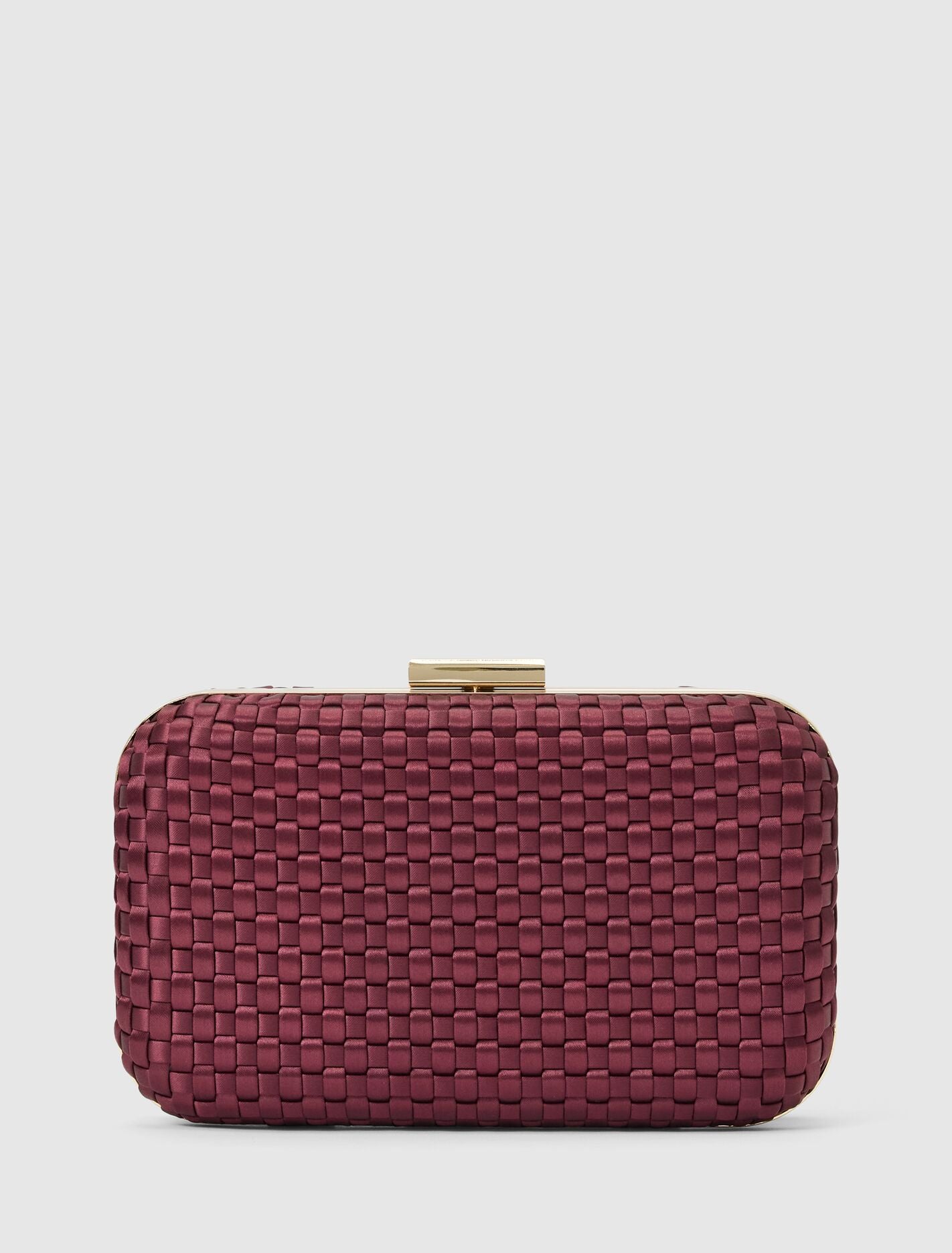 Savannah Satin Weave Hardcase Clutch 0 Wine Forever New
